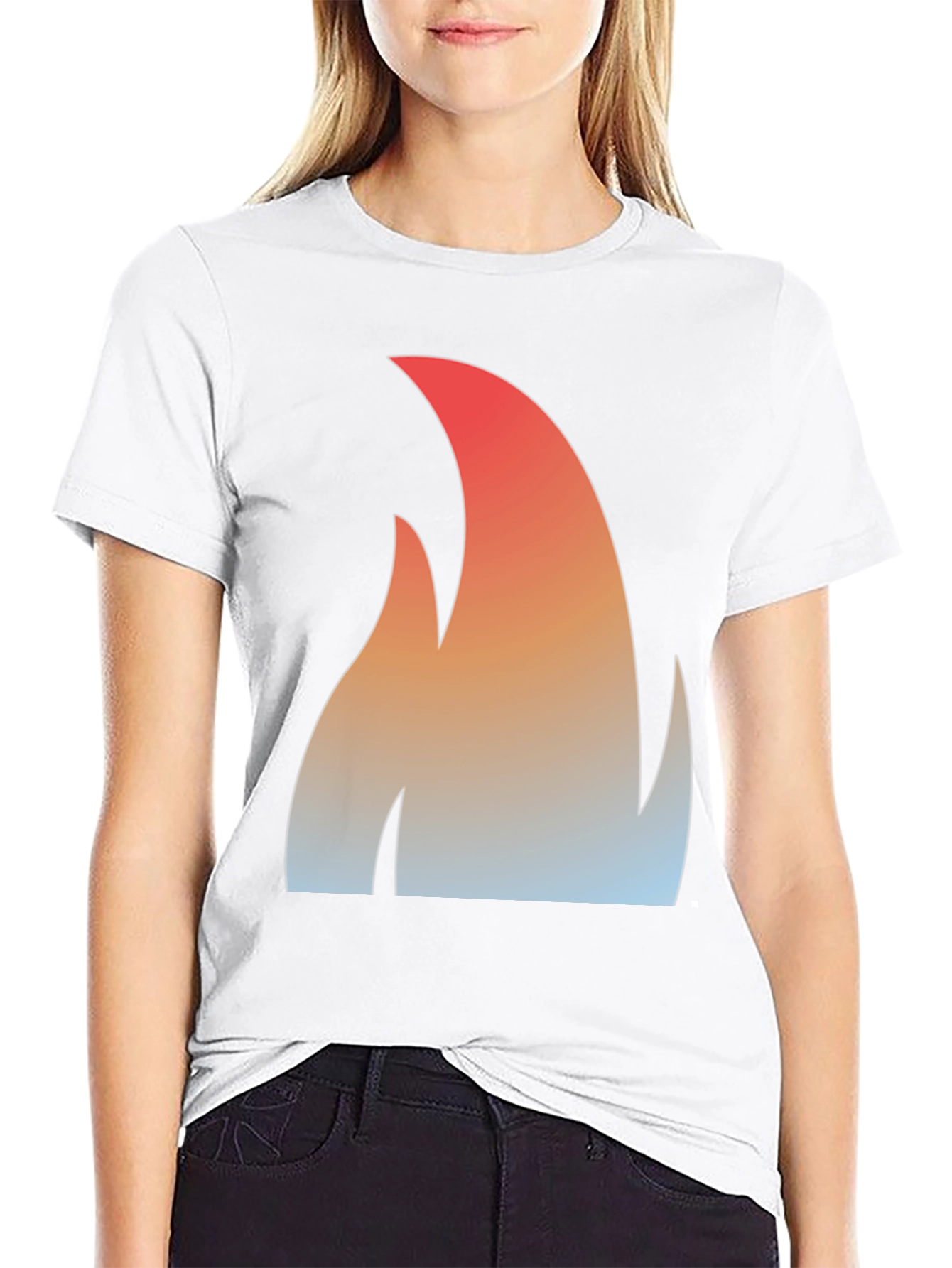 Flame Gradient Graphic Tee - Black