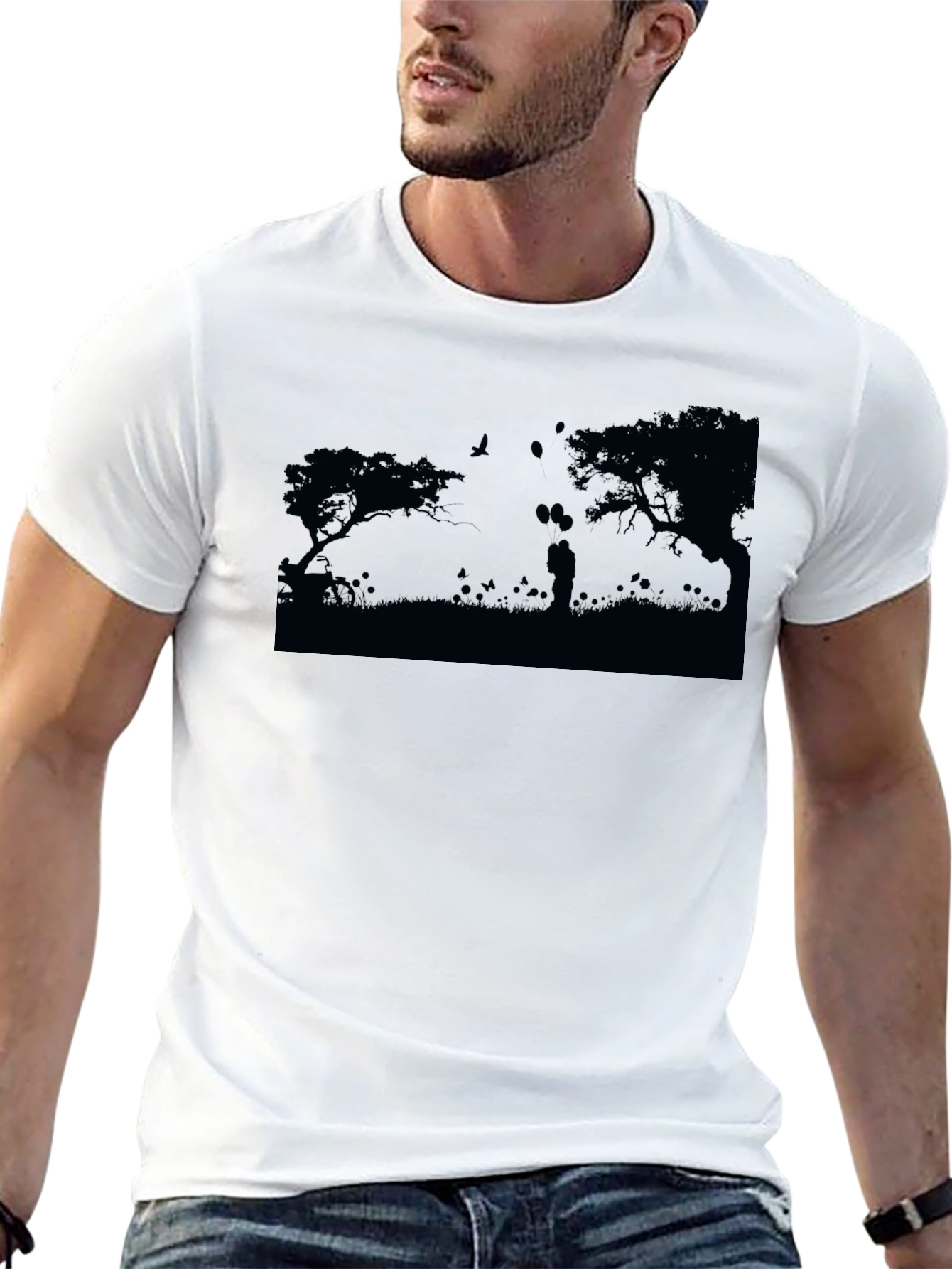 Silhouette Couple Black T-Shirt