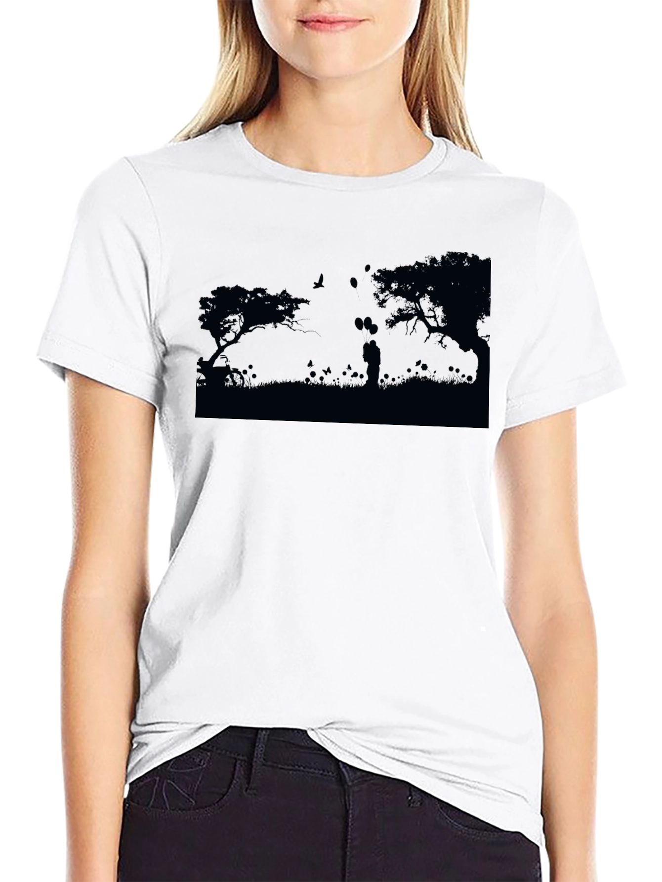 Silhouette Couple Black T-Shirt