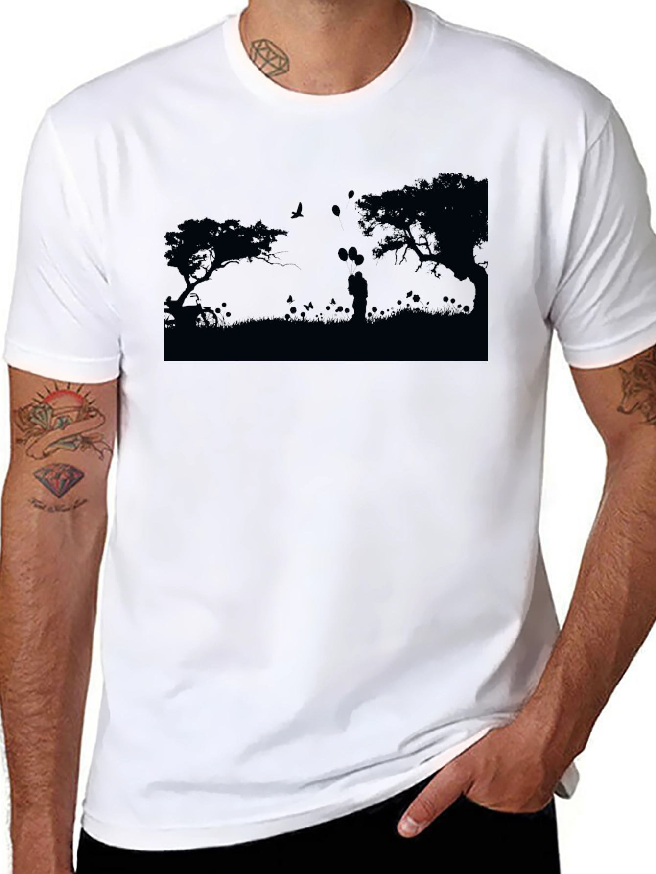 Silhouette Couple Black T-Shirt