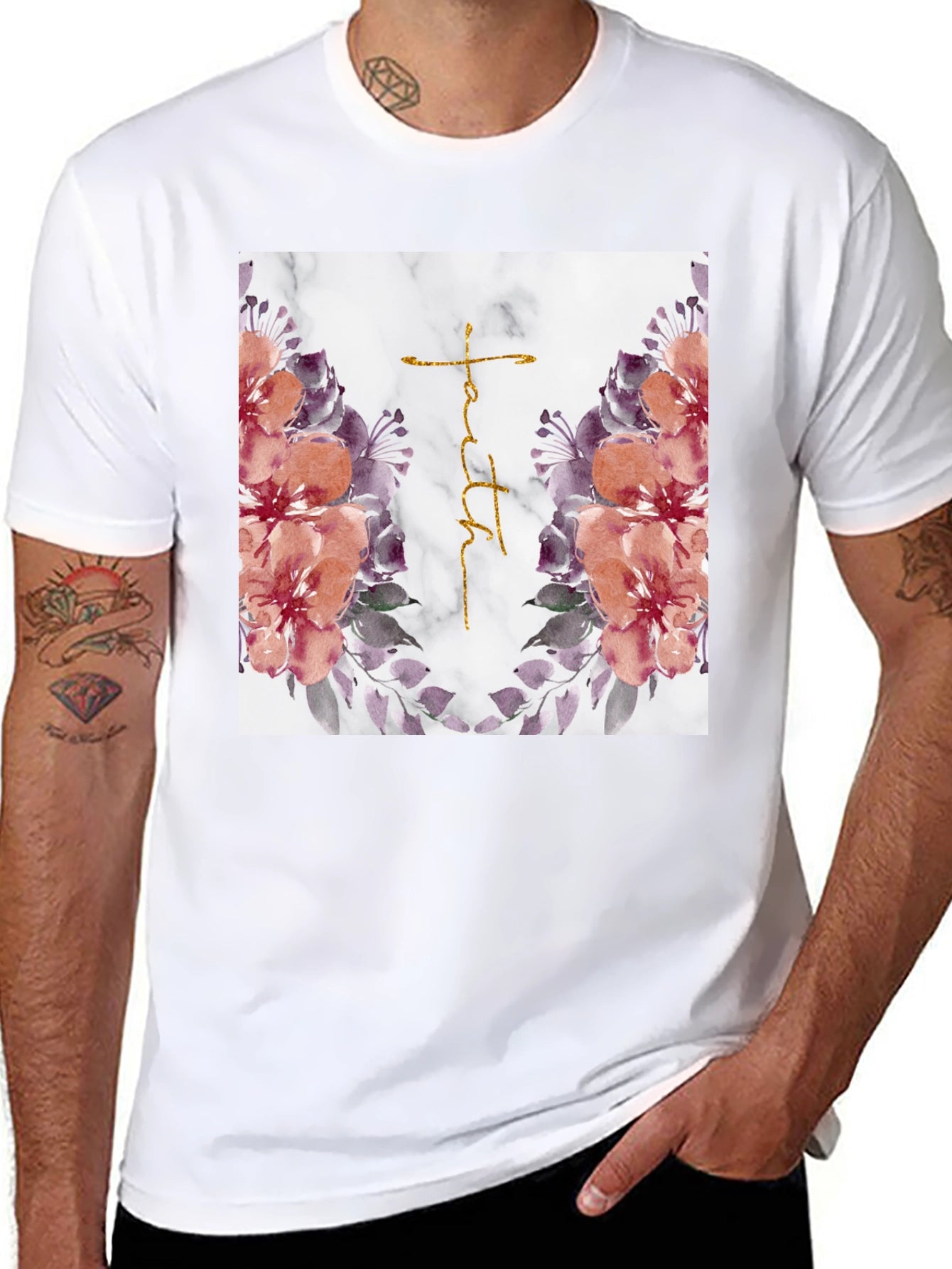 Faith Floral Graphic T-Shirt - Trendy Christian Apparel
