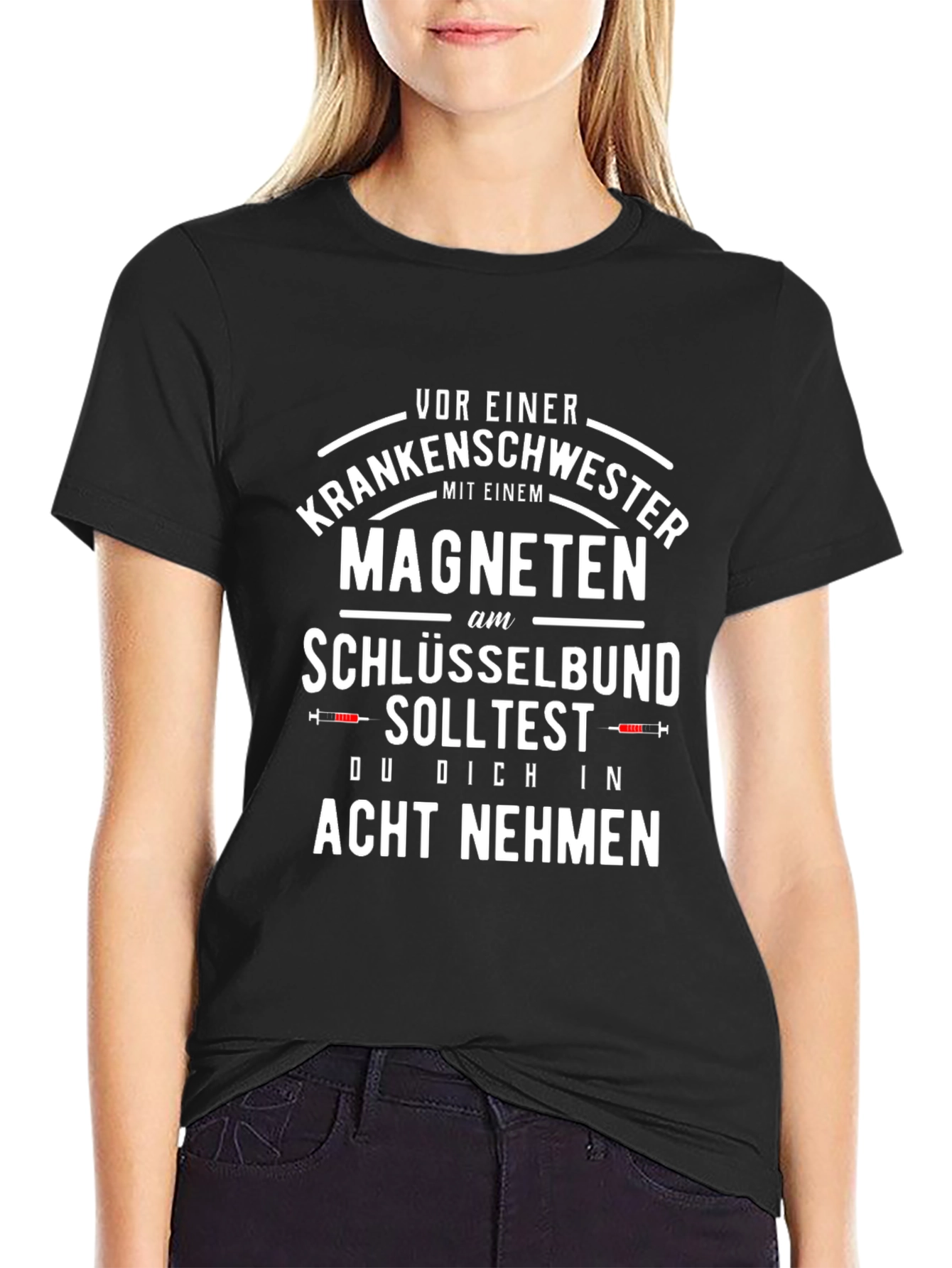 Nurse Magnet Keyring T-Shirt - Acht Nehmen