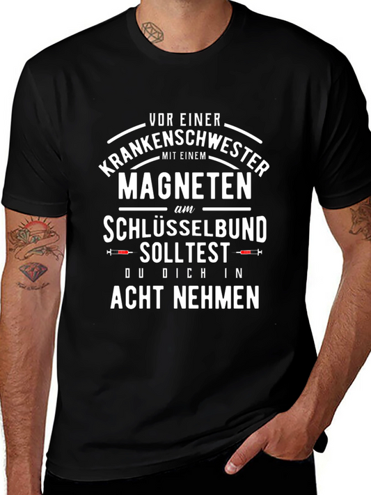Nurse Magnet Keyring T-Shirt - Acht Nehmen