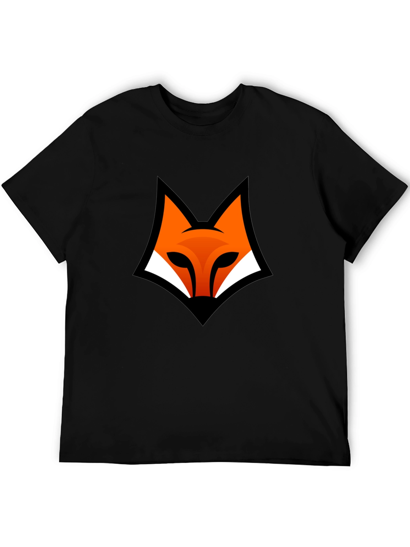 Modern Fox Logo Black Graphic Tee