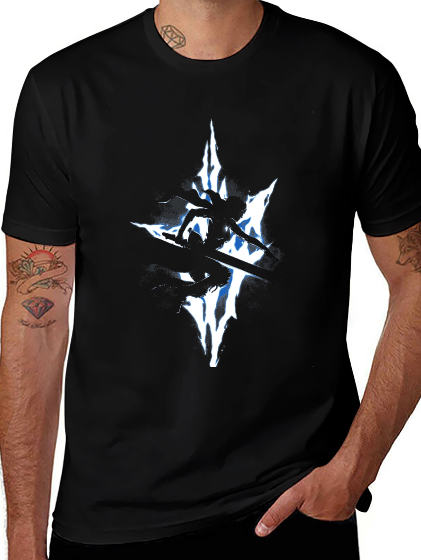 Edgy Warrior Silhouette Graphic Tee