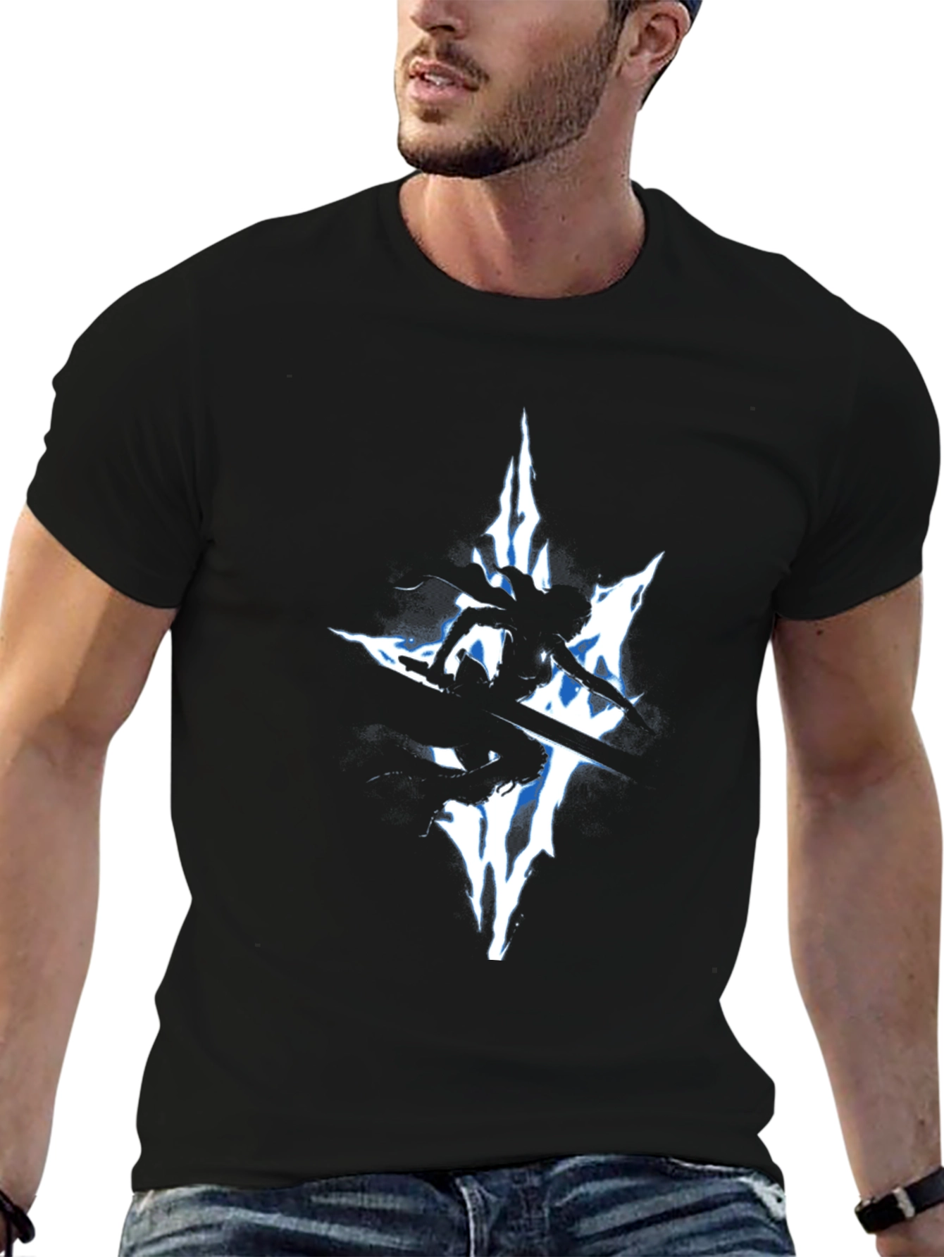 Edgy Warrior Silhouette Graphic Tee