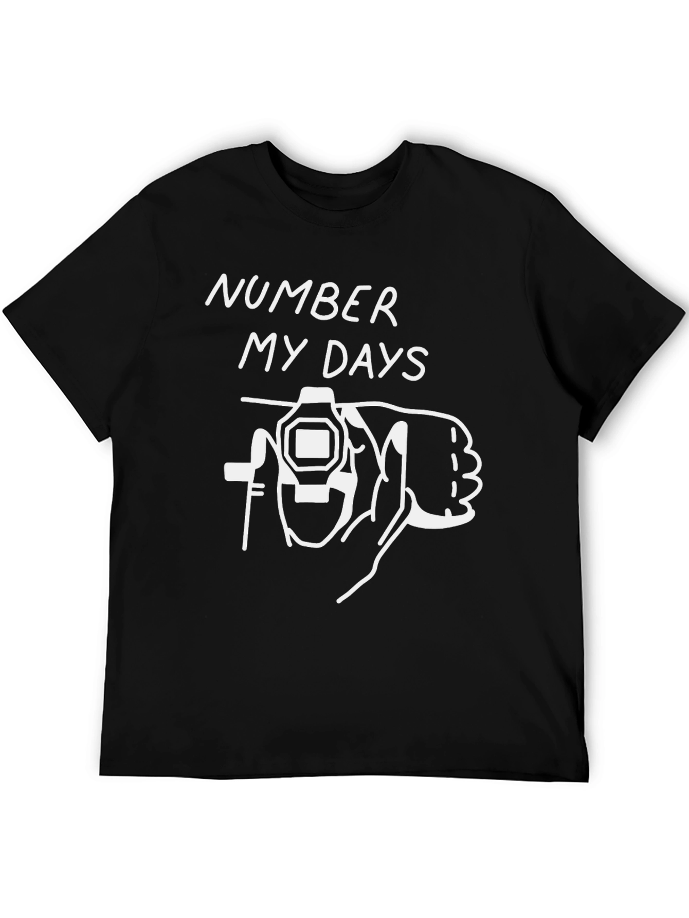 Number My Days Graphic Tee - Black Cotton T-Shirt