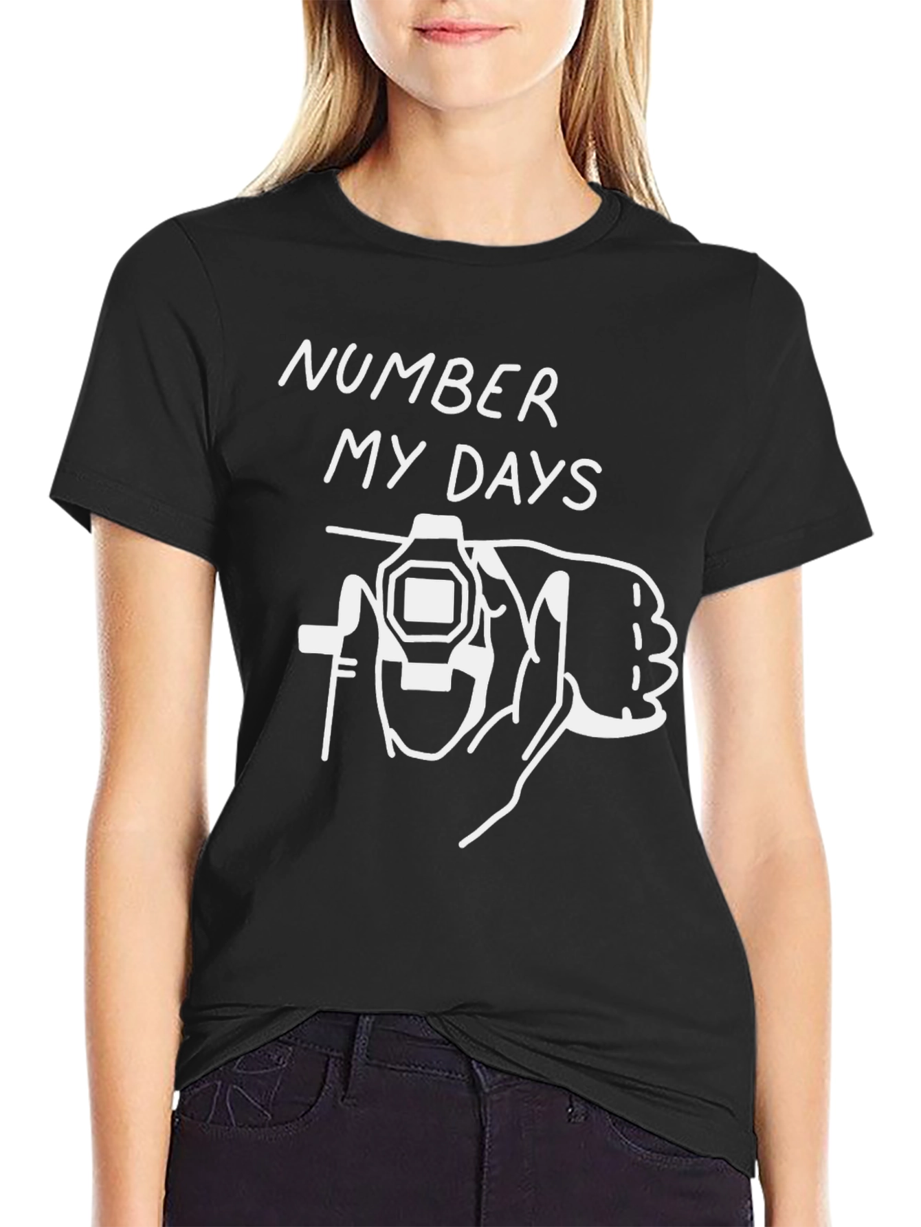 Number My Days Graphic Tee - Black Cotton T-Shirt
