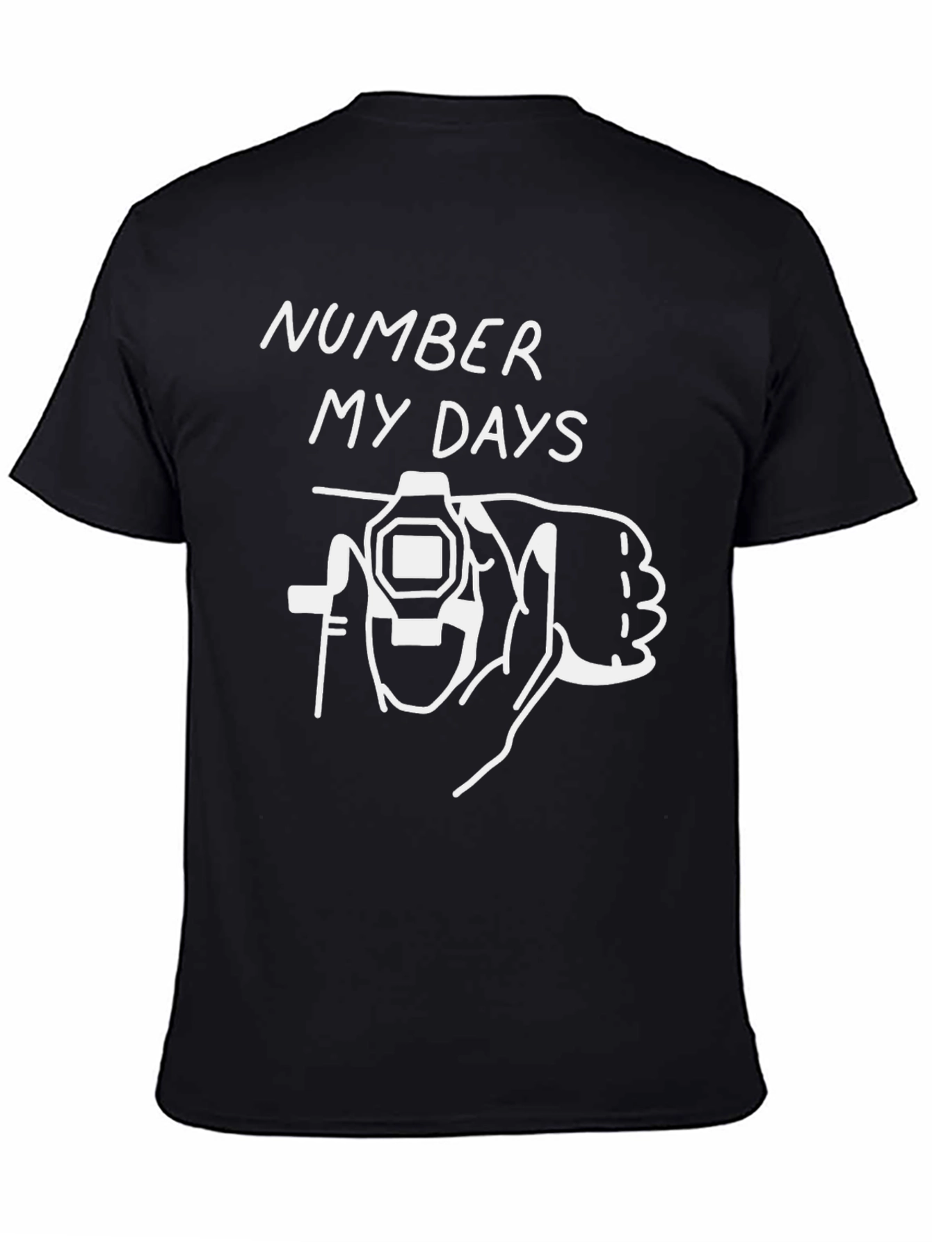 Number My Days Graphic Tee - Black Cotton T-Shirt