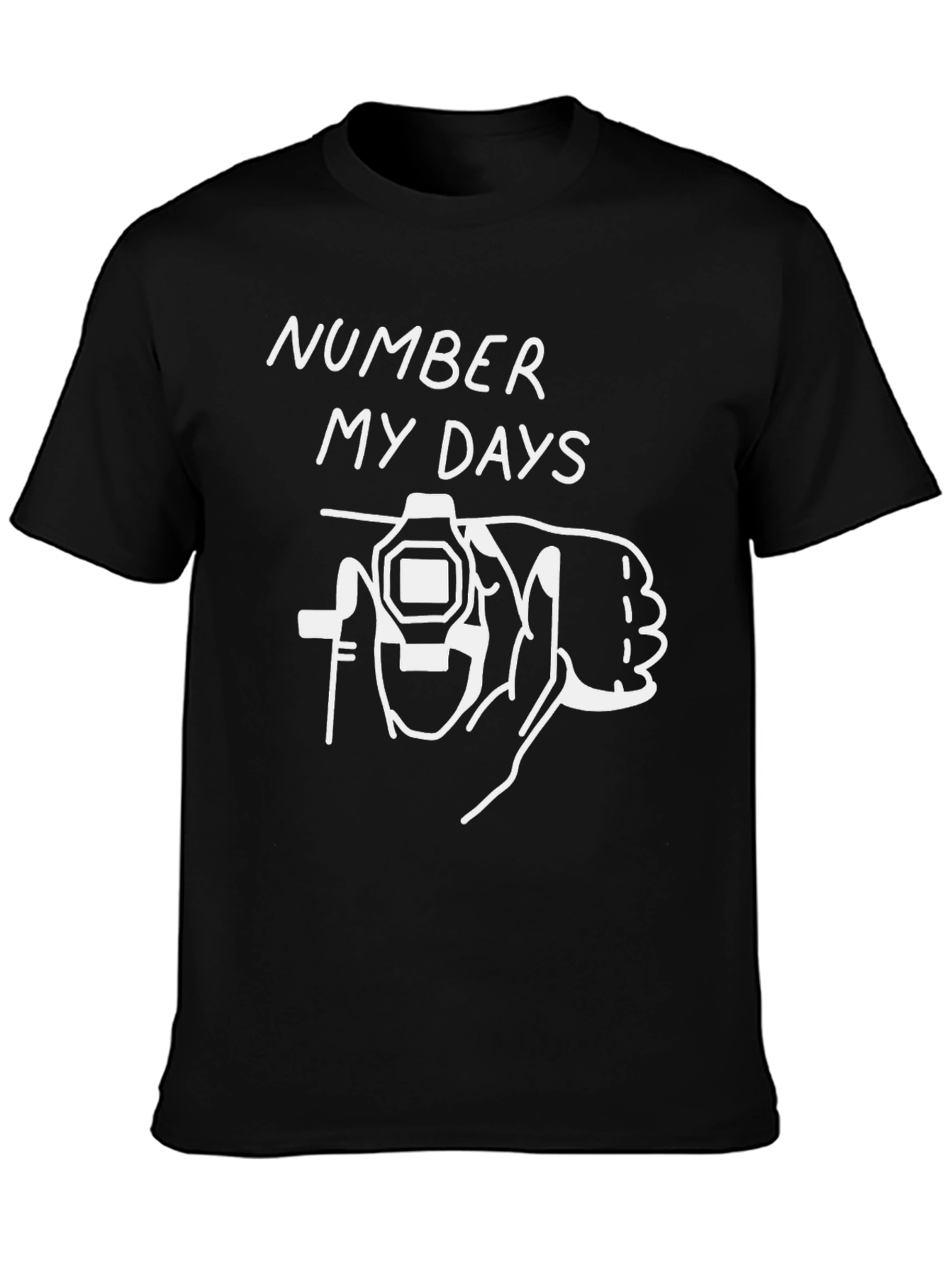 Number My Days Graphic Tee - Black Cotton T-Shirt