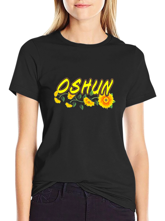 Oshun Sunflower Graphic Black T-Shirt