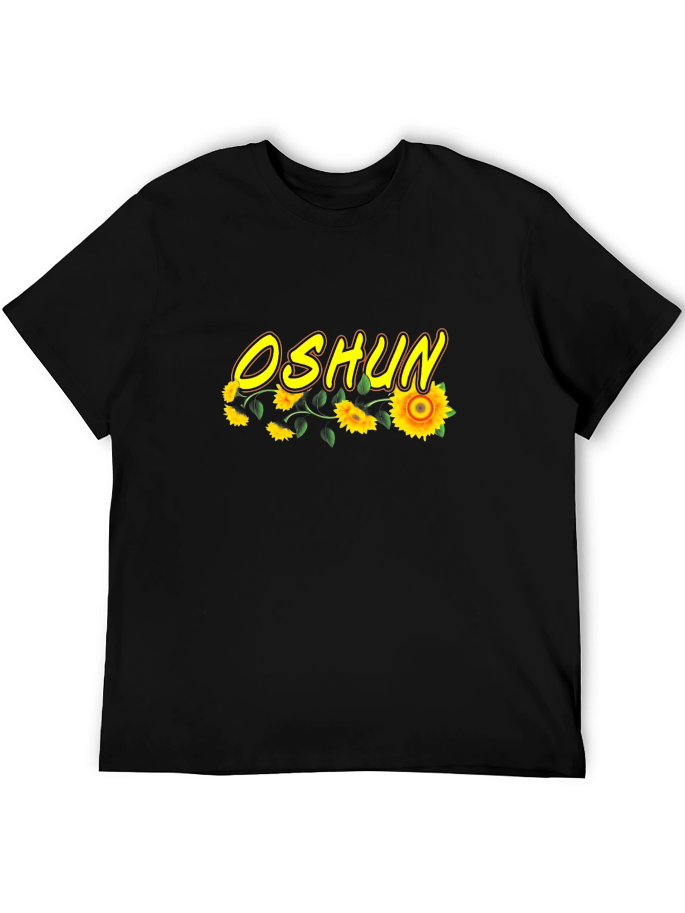 Oshun Sunflower Graphic Black T-Shirt