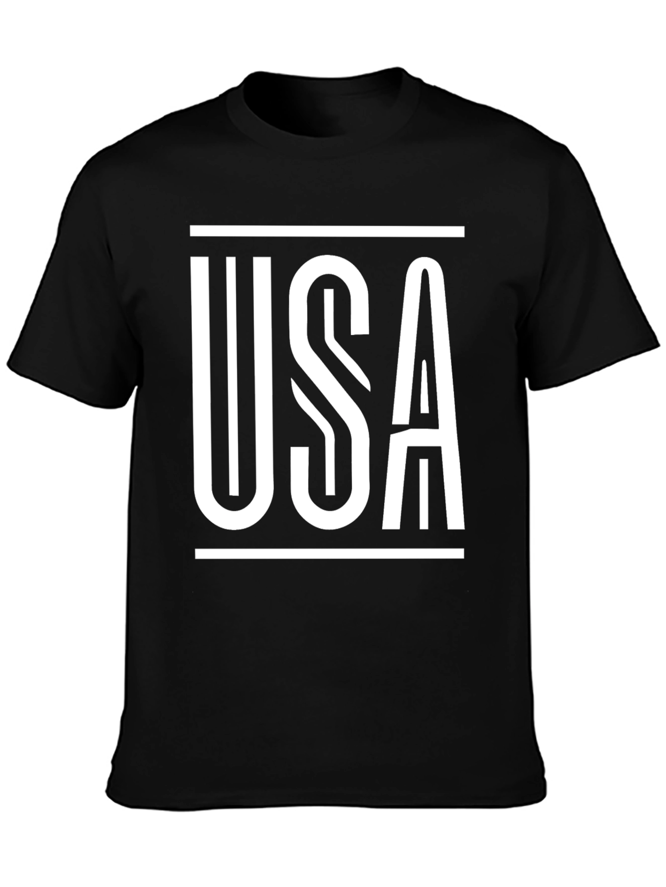 USA Graphic Print Black T-Shirt