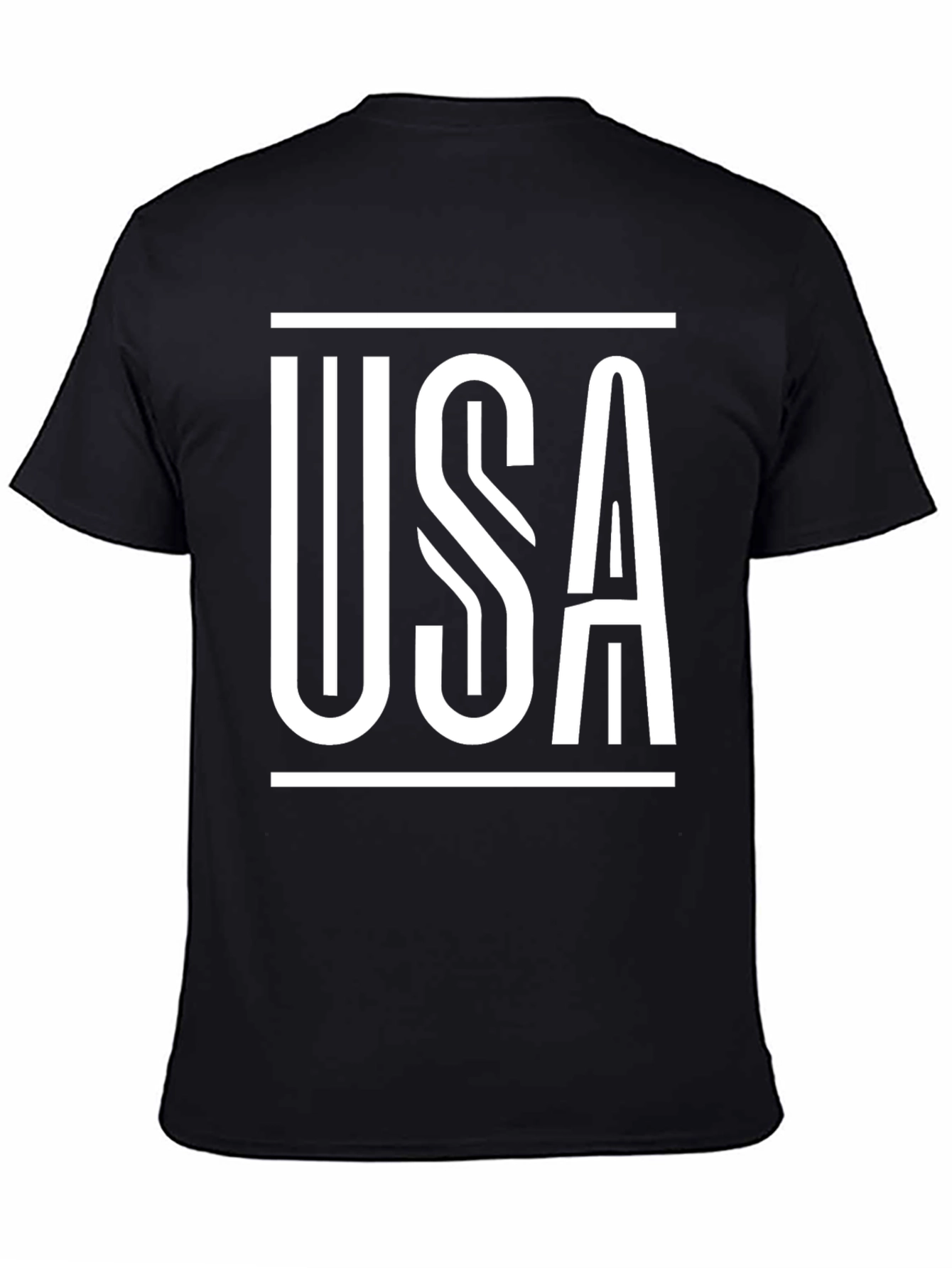 USA Graphic Print Black T-Shirt