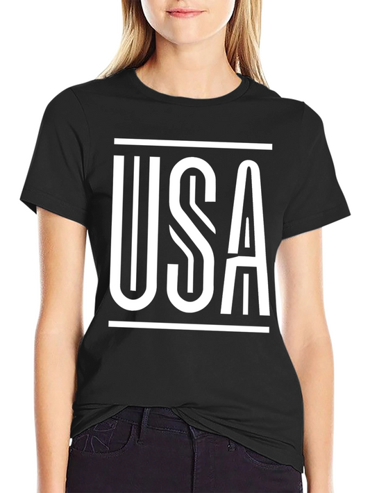 USA Graphic Print Black T-Shirt