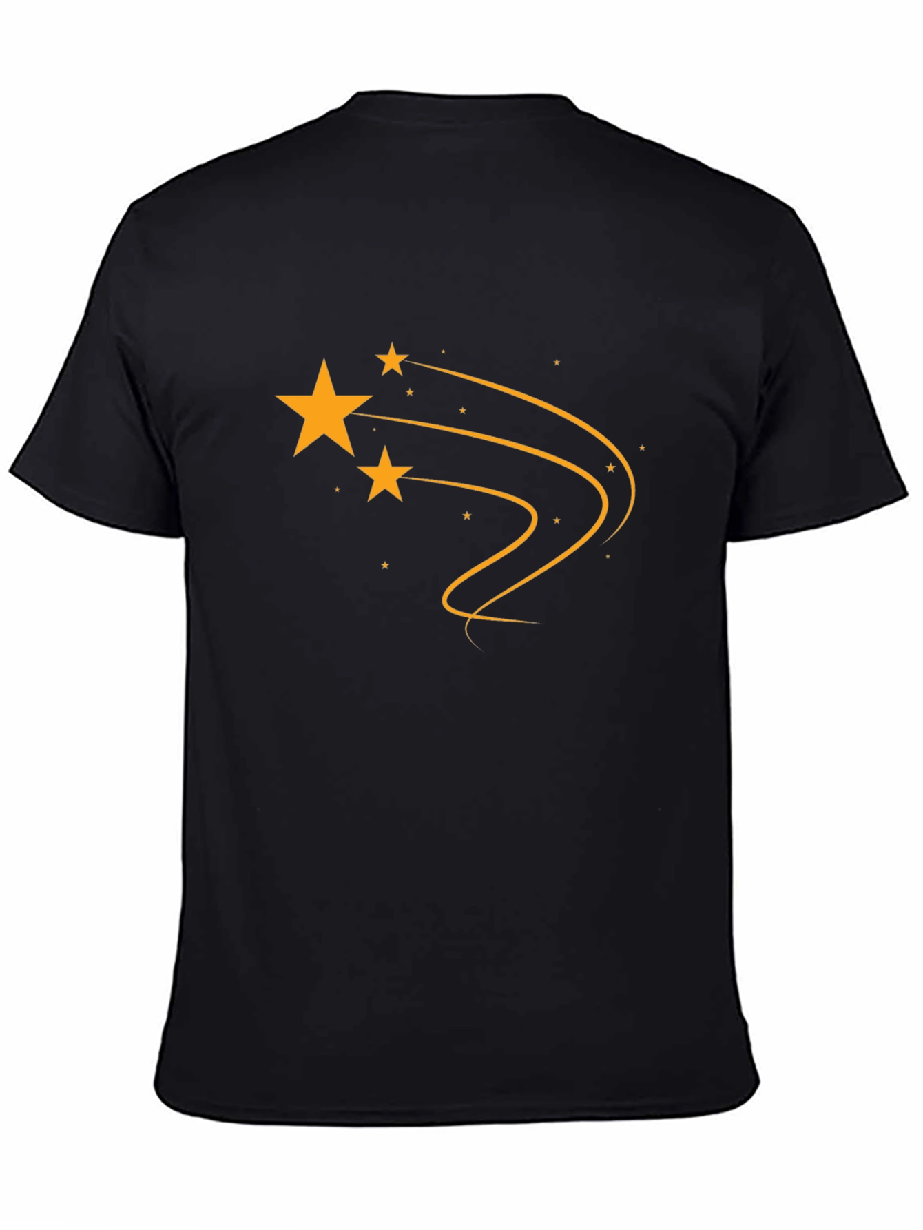 Mens Black T-Shirt with Shooting Star Graphic