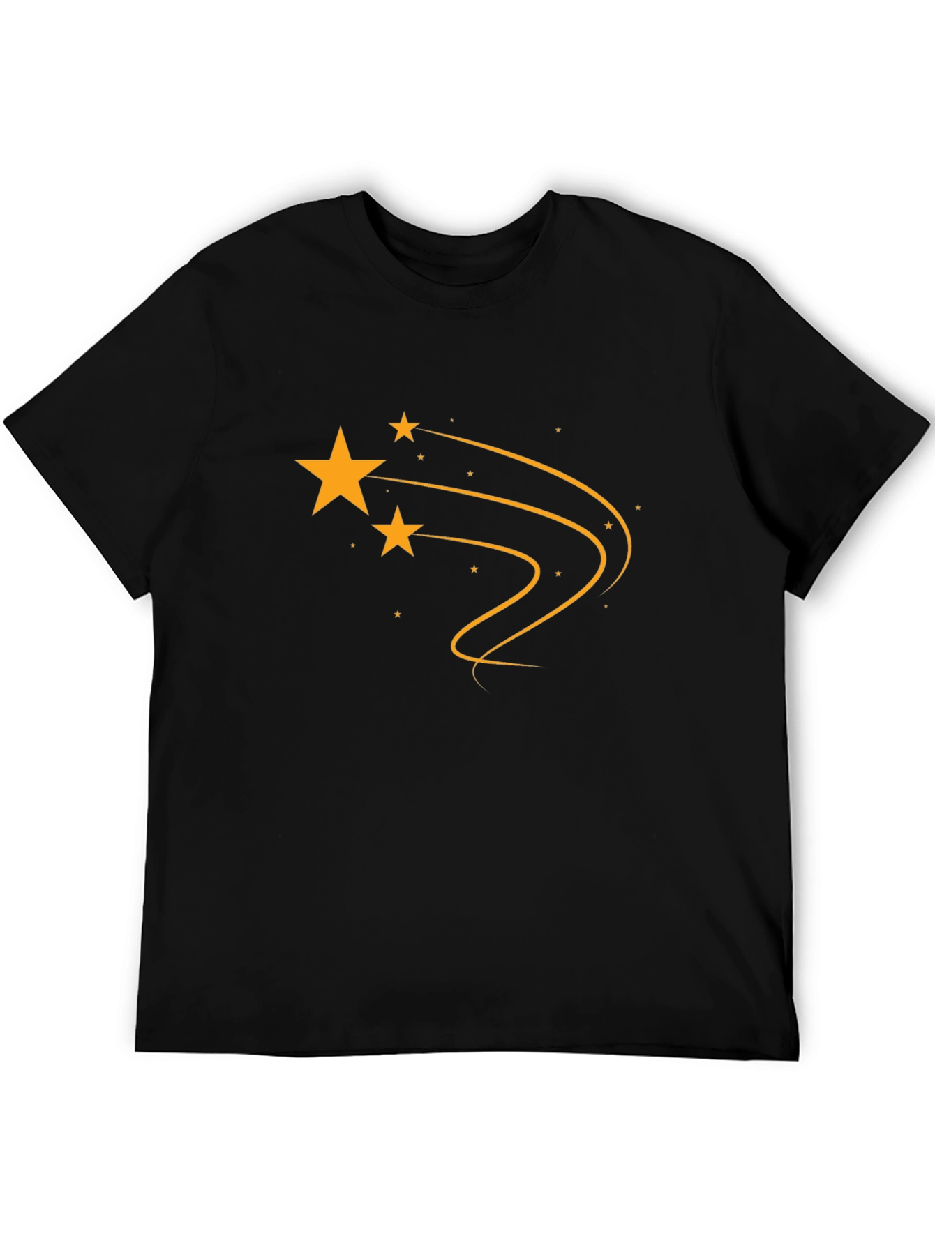 Mens Black T-Shirt with Shooting Star Graphic
