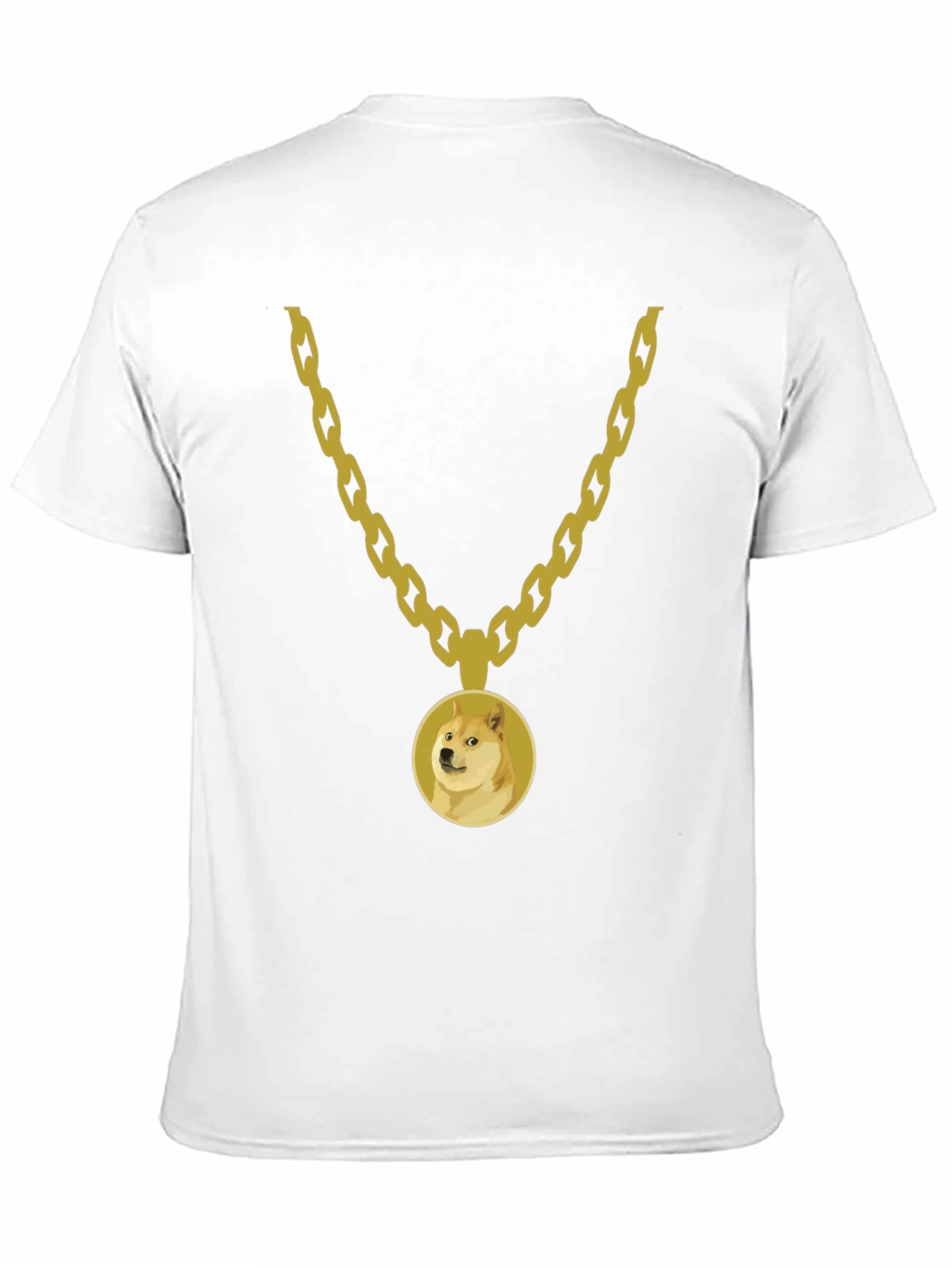 Doge Gold Chain Black Tee - Trendy Meme Apparel
