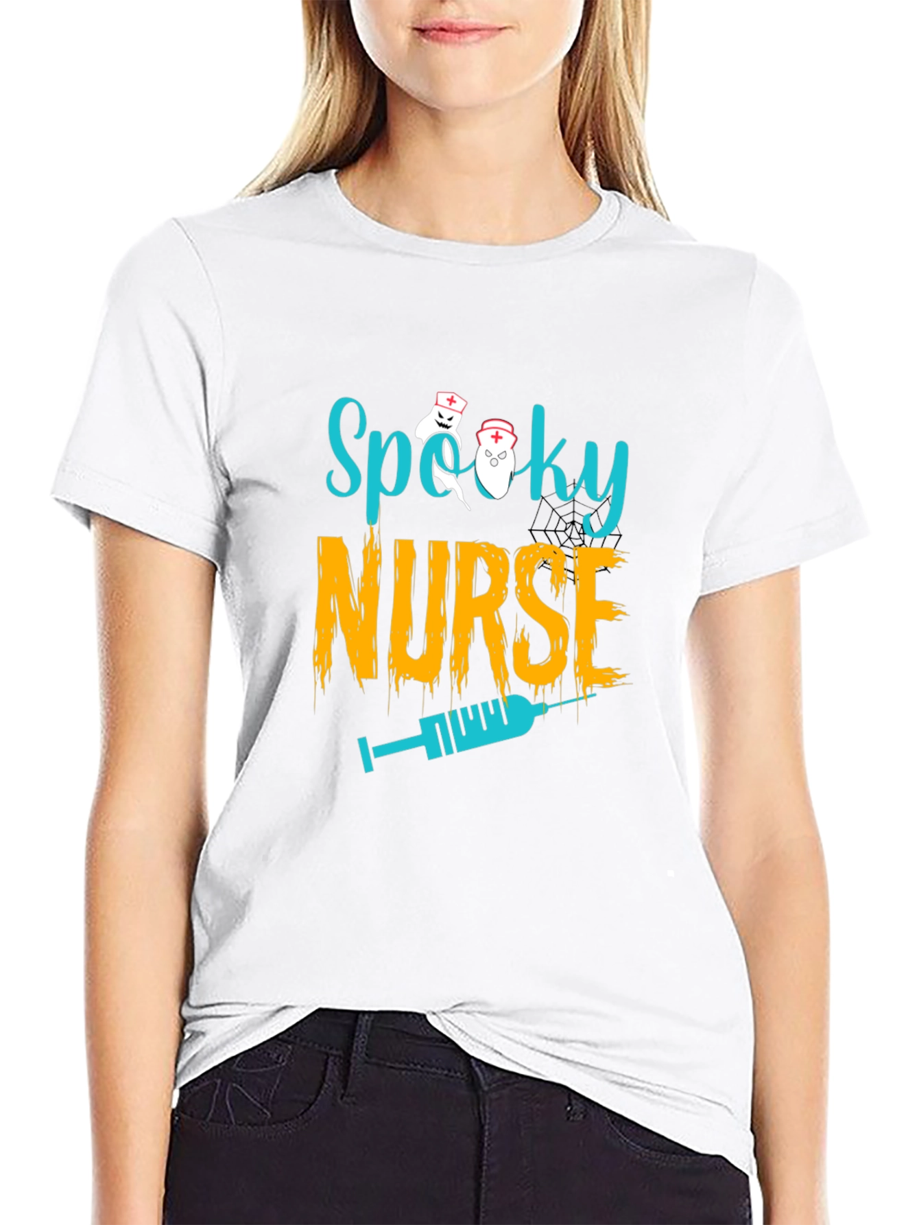 Spooky Nurse Halloween T-Shirt - Unique Design