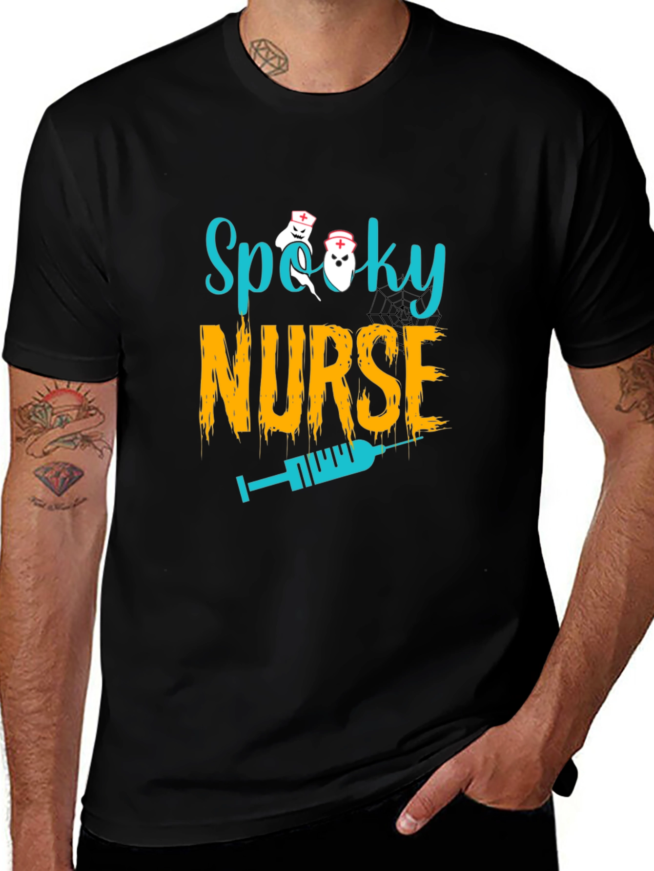 Spooky Nurse Halloween T-Shirt - Unique Design