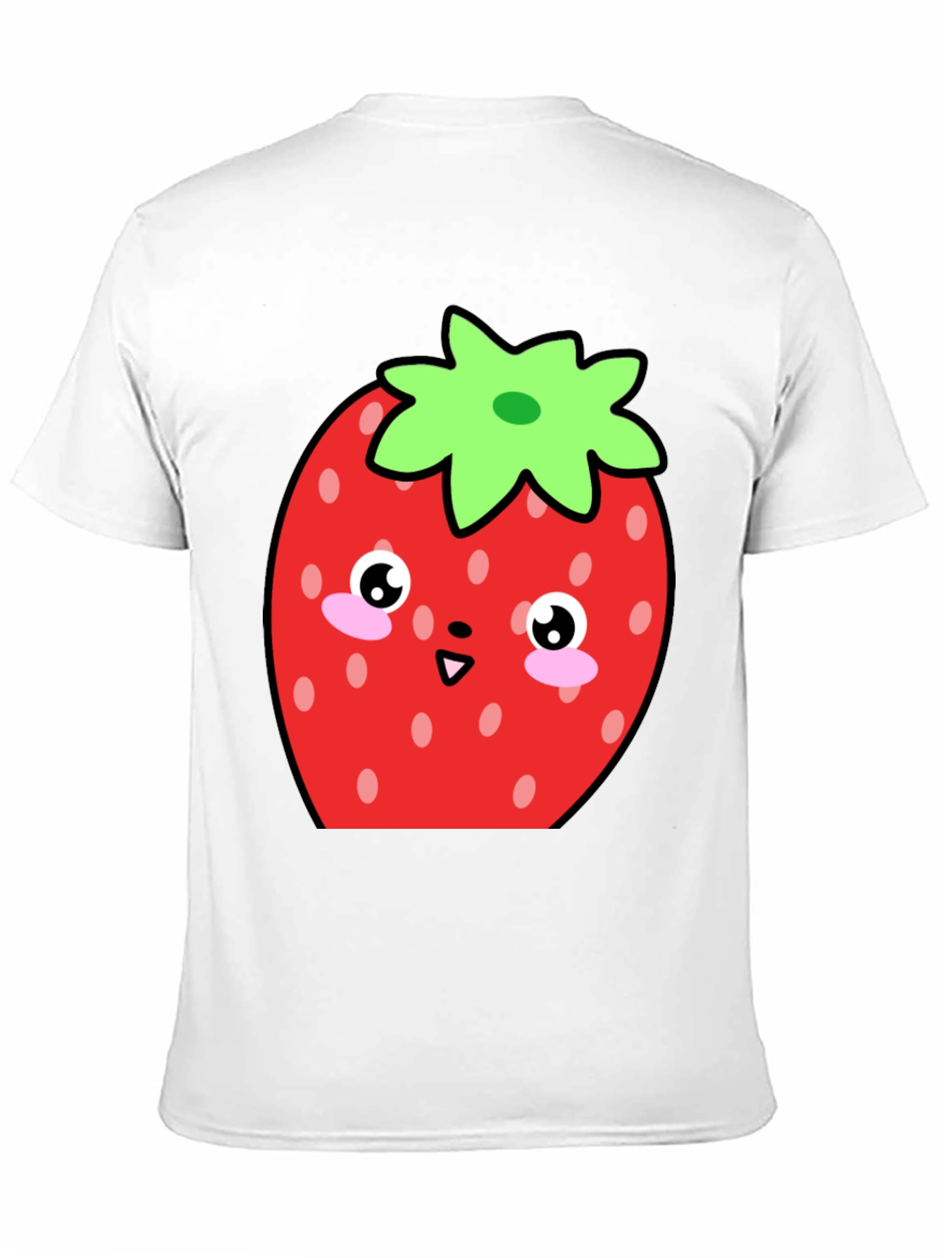 Cute Strawberry Kawaii T-Shirt - Black