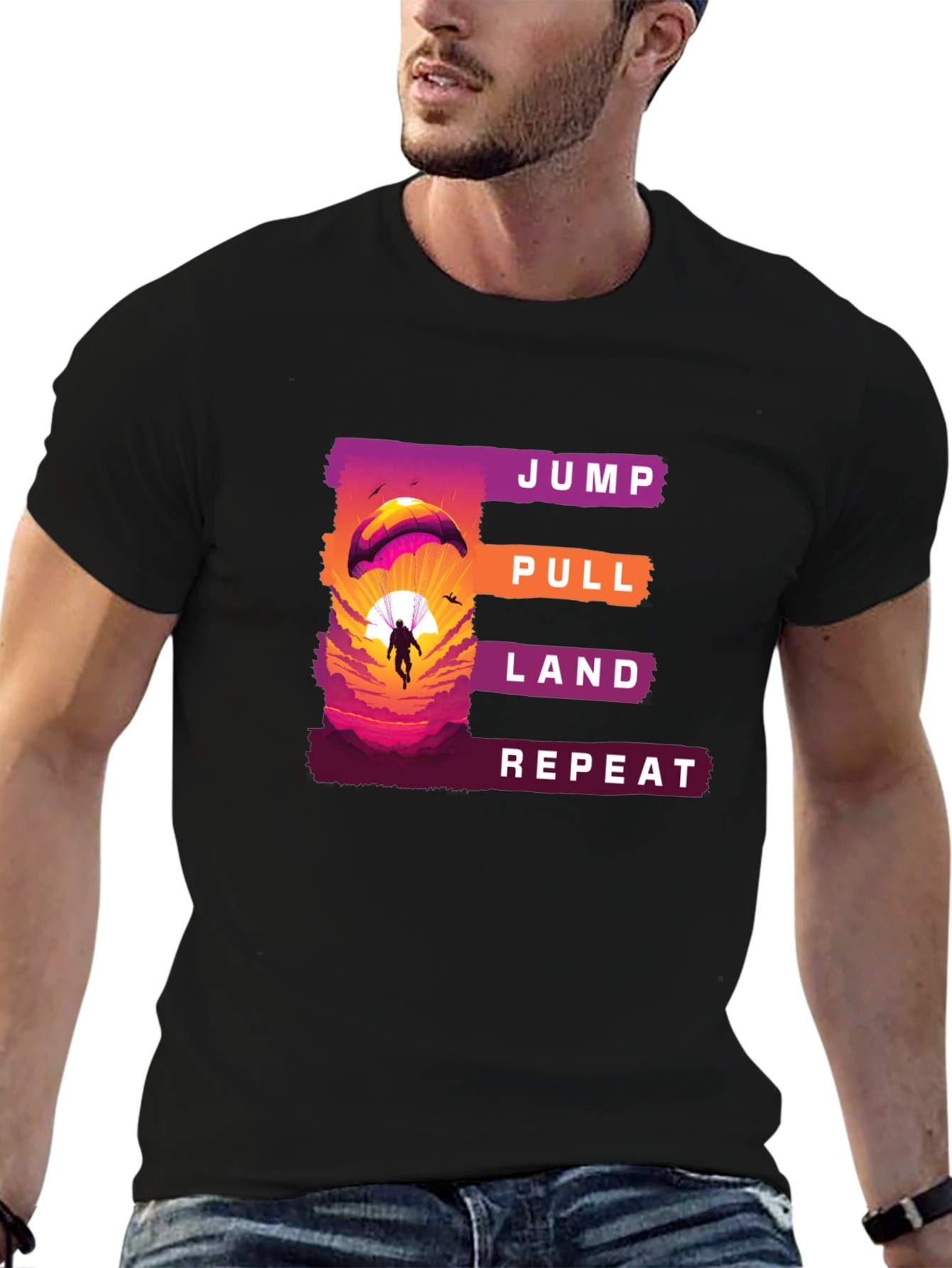 Jump Pull Land Repeat Paragliding T-Shirt