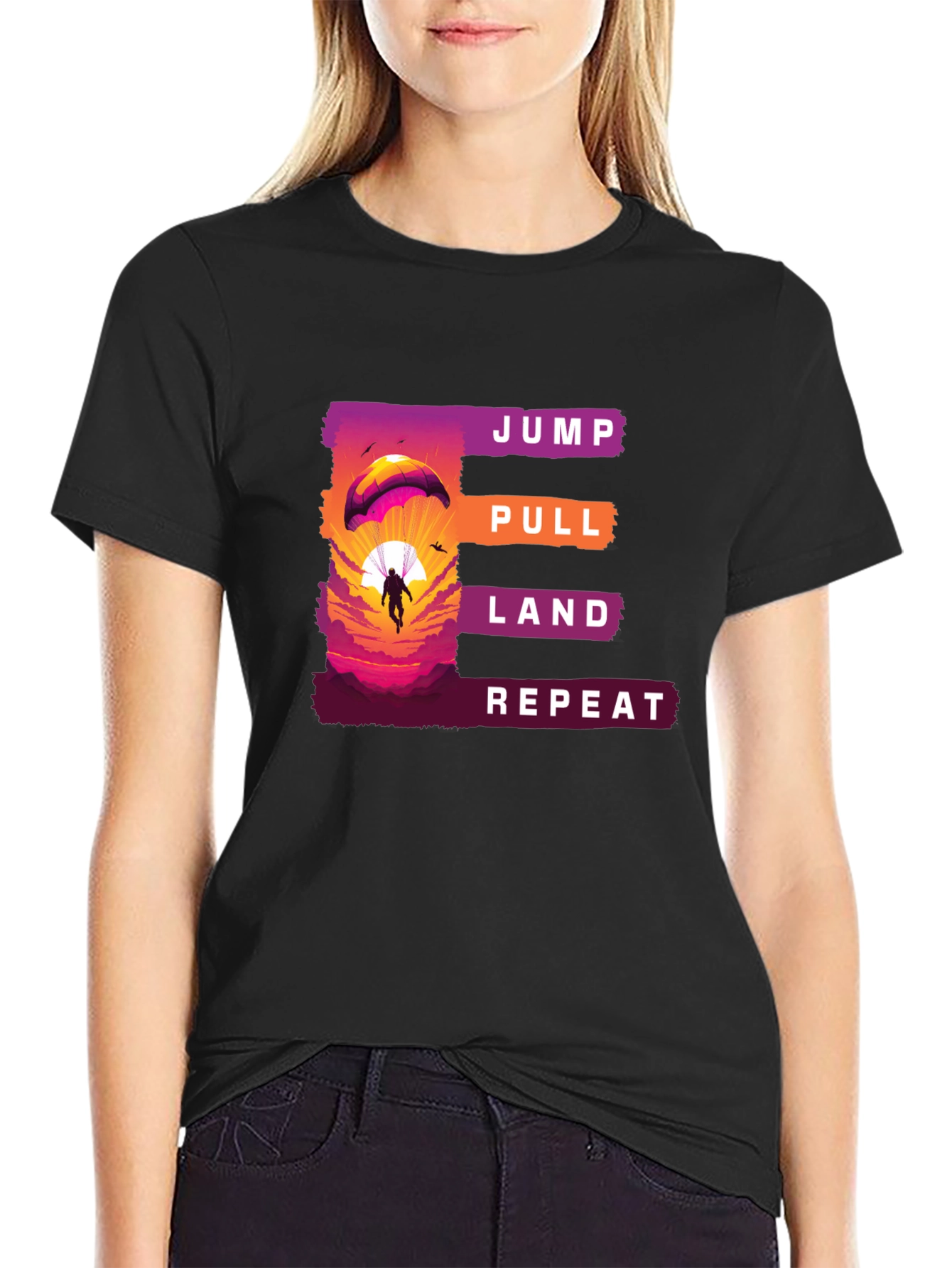 Jump Pull Land Repeat Paragliding T-Shirt