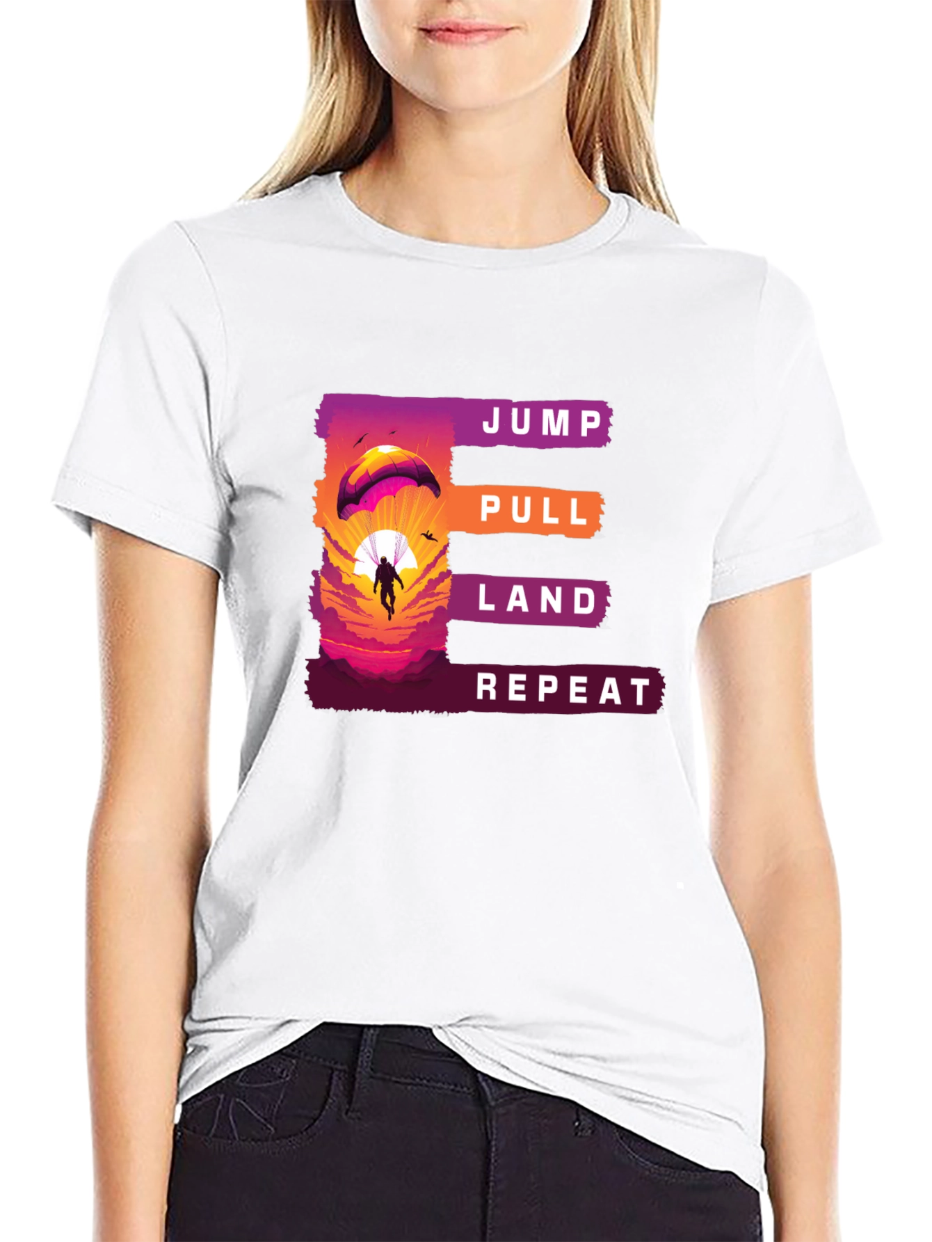 Jump Pull Land Repeat Paragliding T-Shirt