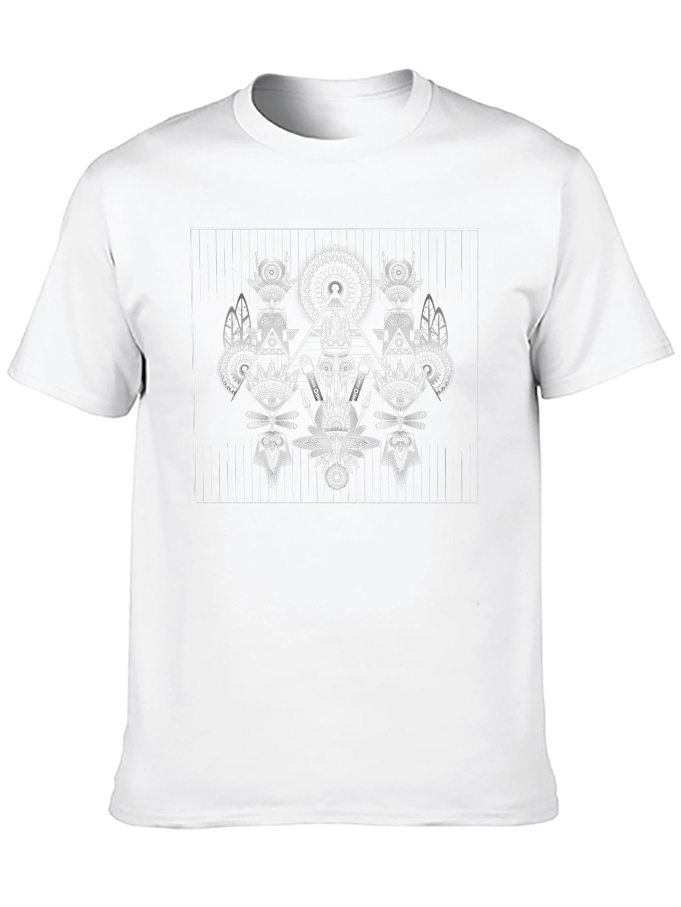 Abstract Geometric Graphic Print Black T-Shirt