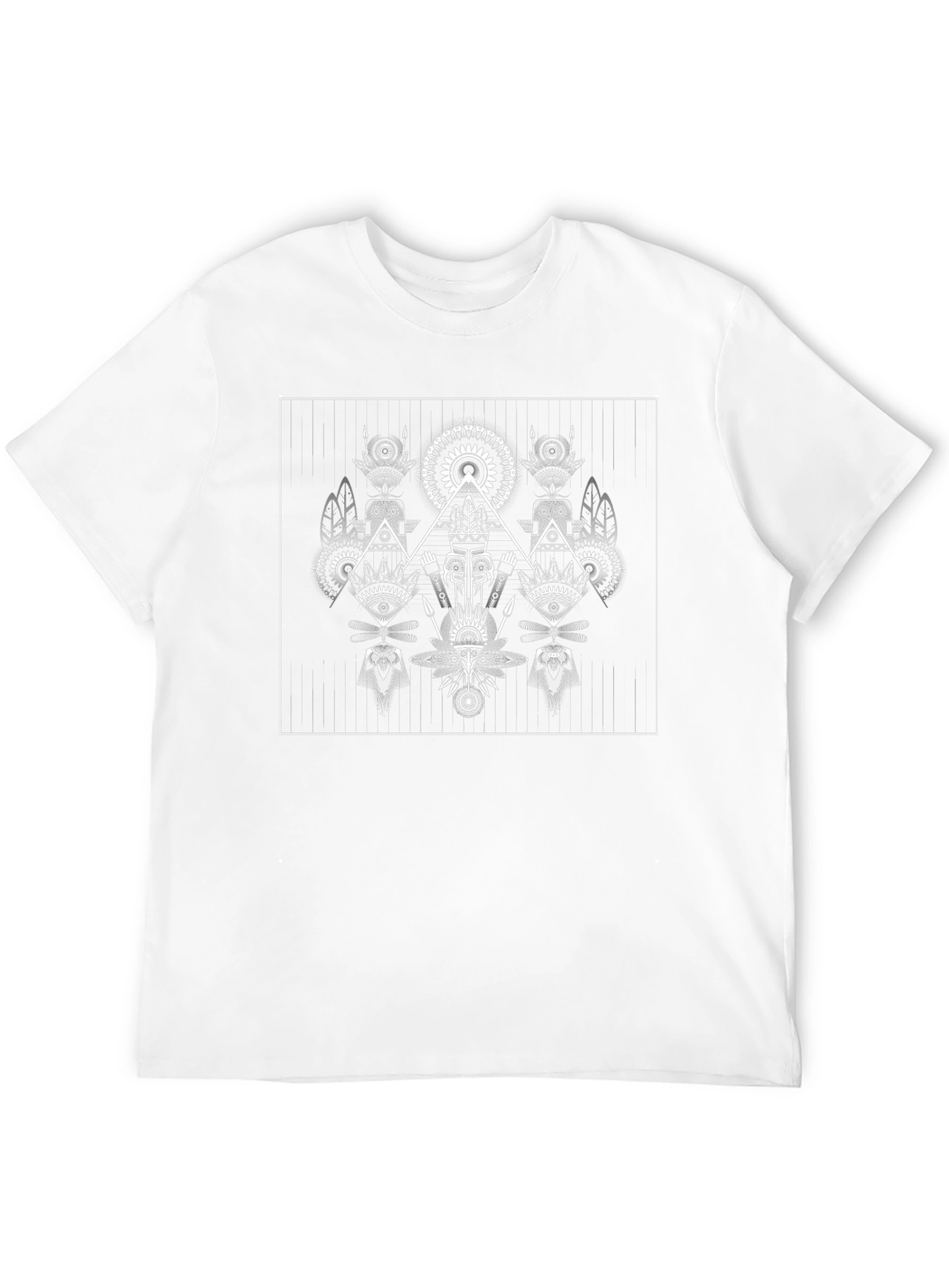Abstract Geometric Graphic Print Black T-Shirt