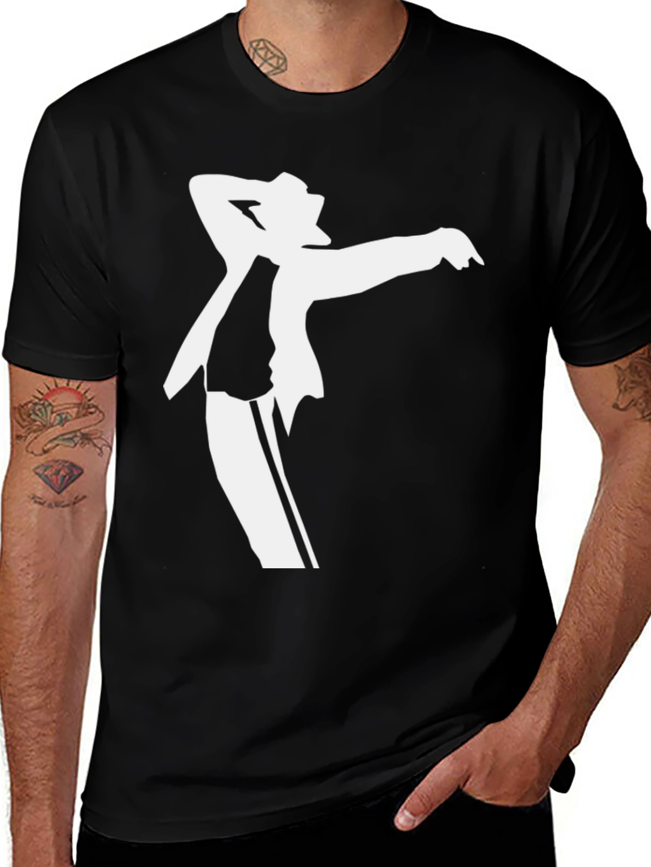 Michael Jackson Silhouette Graphic Black T-Shirt