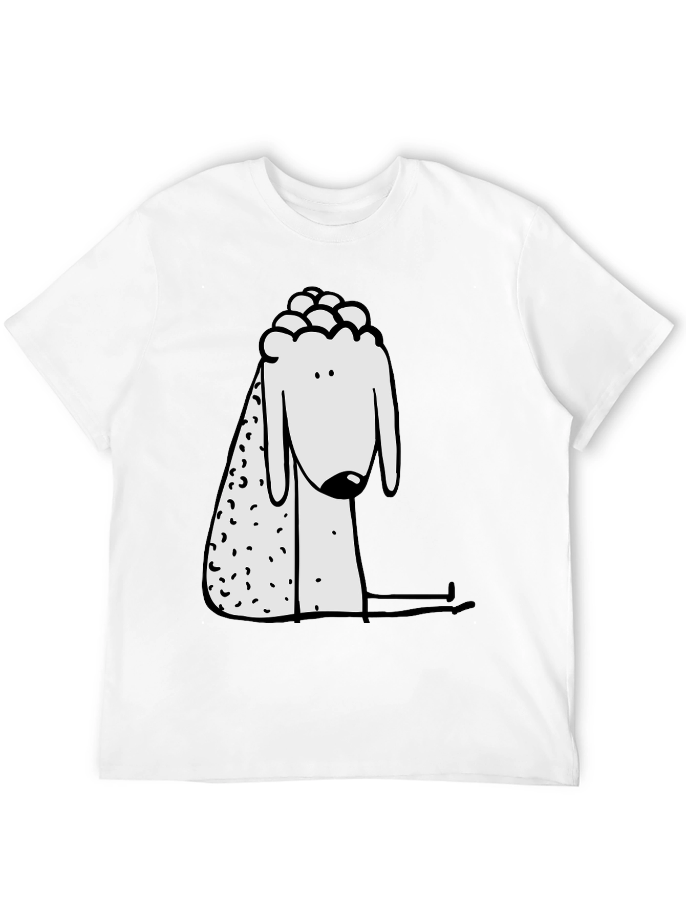 Cartoon Sheep Graphic Print Black Tee