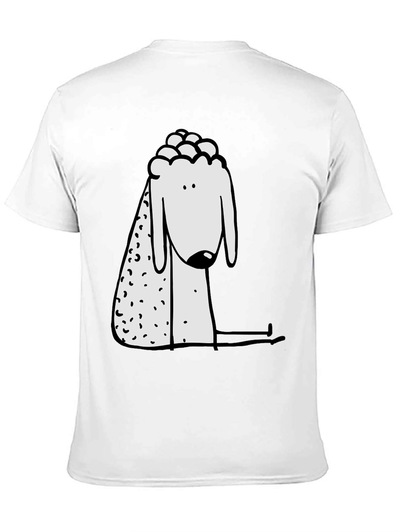 Cartoon Sheep Graphic Print Black Tee