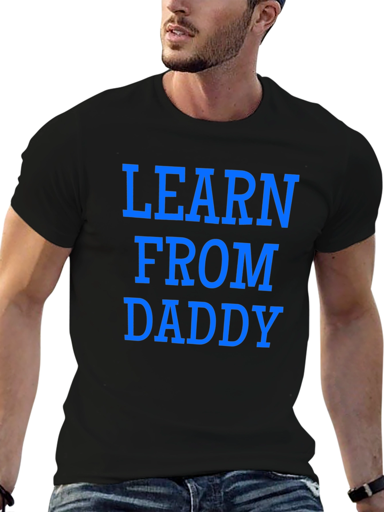 Learn From Daddy Black Graphic Tee