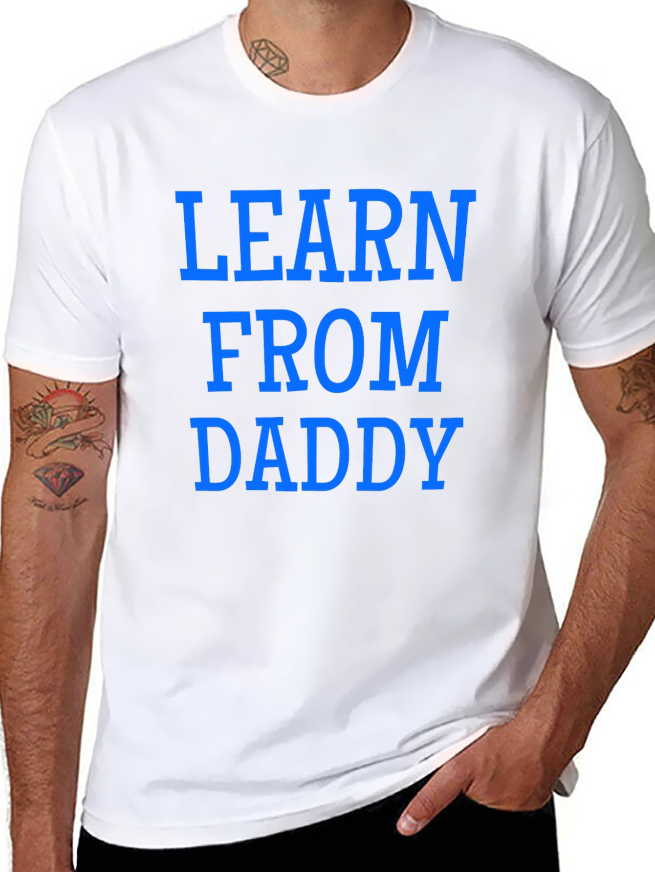 Learn From Daddy Black Graphic Tee