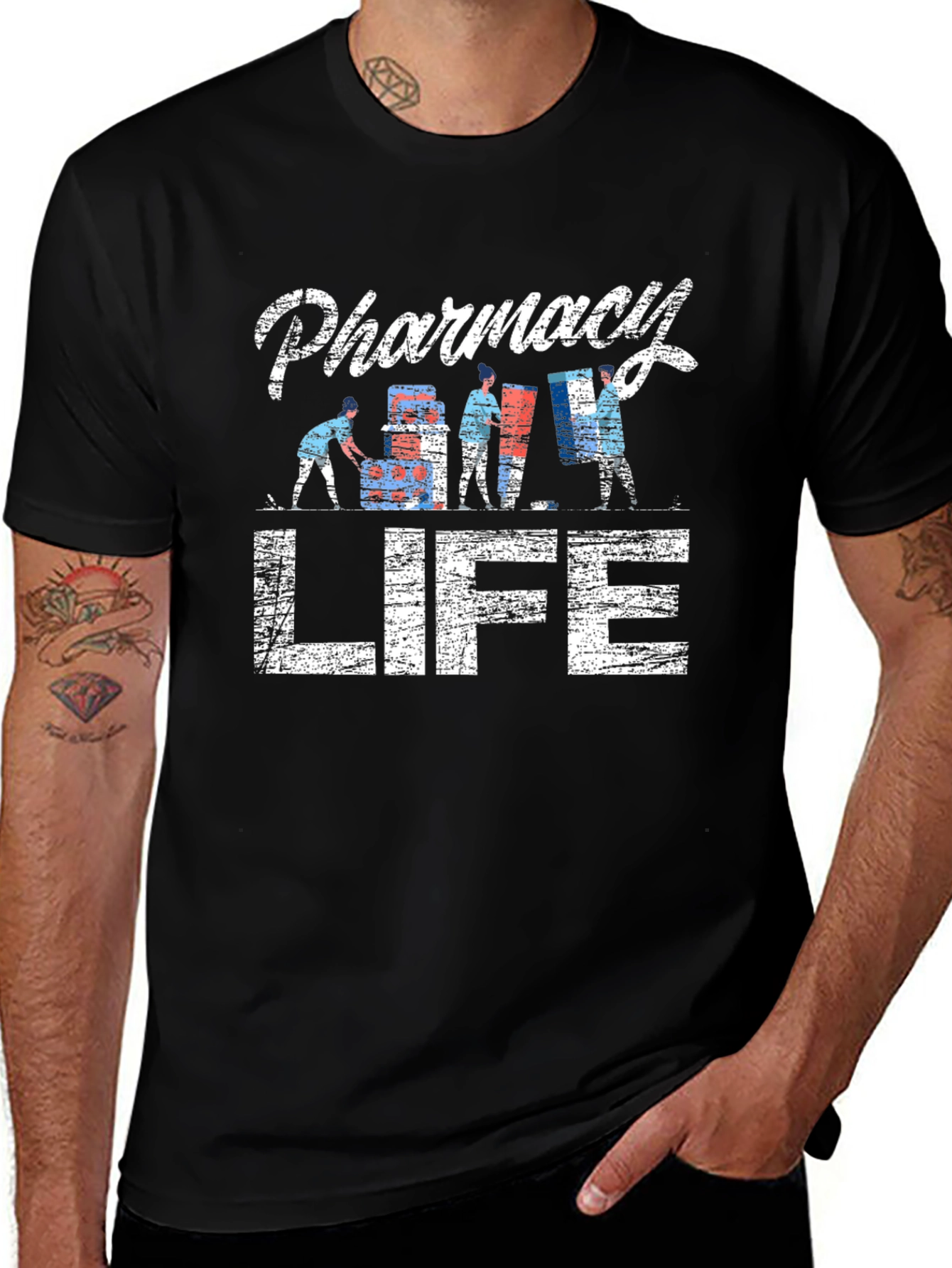 Pharmacy Life Graphic T-Shirt - Unisex Black Tee