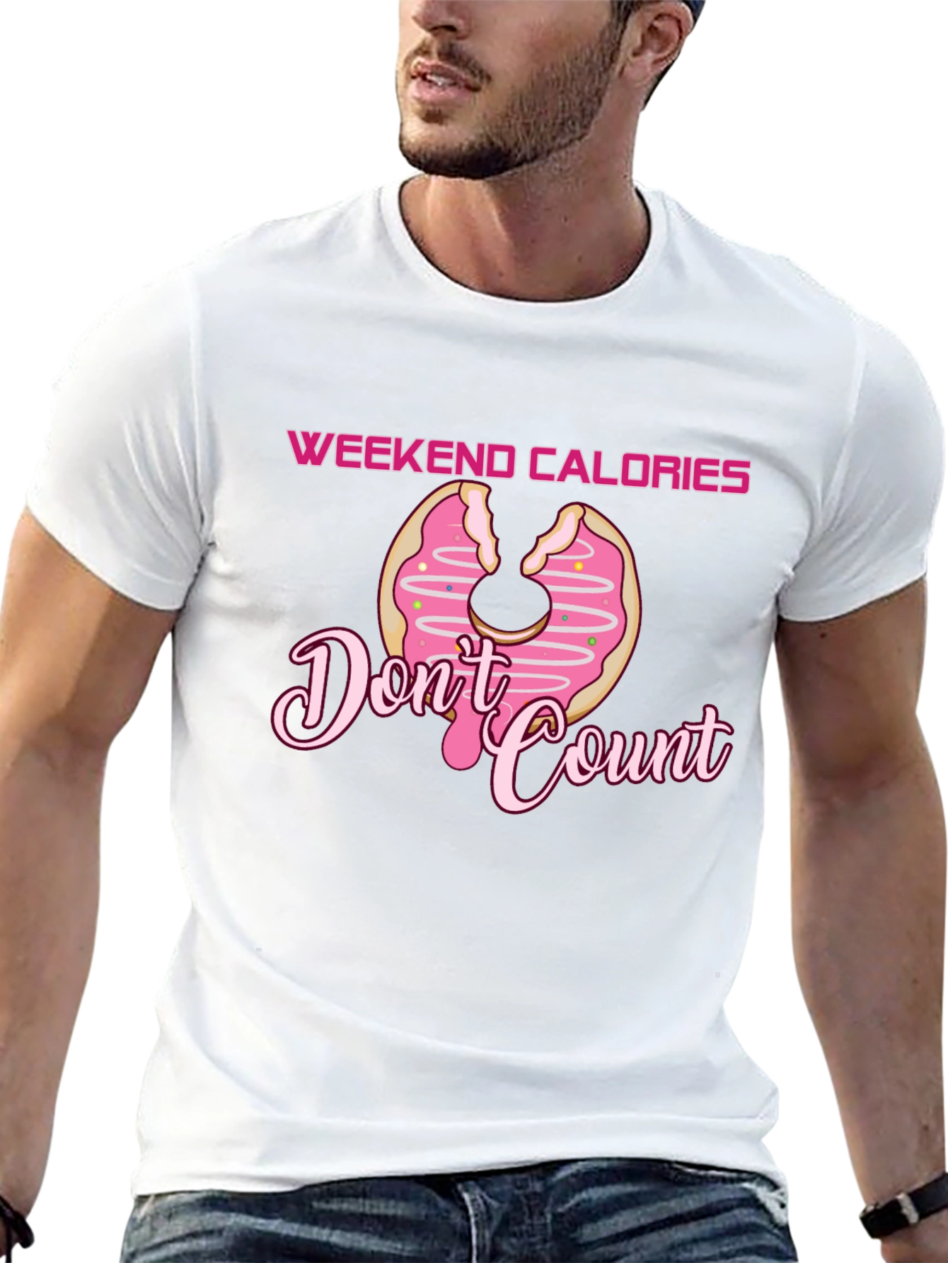 Weekend Calories Donut Graphic T-Shirt