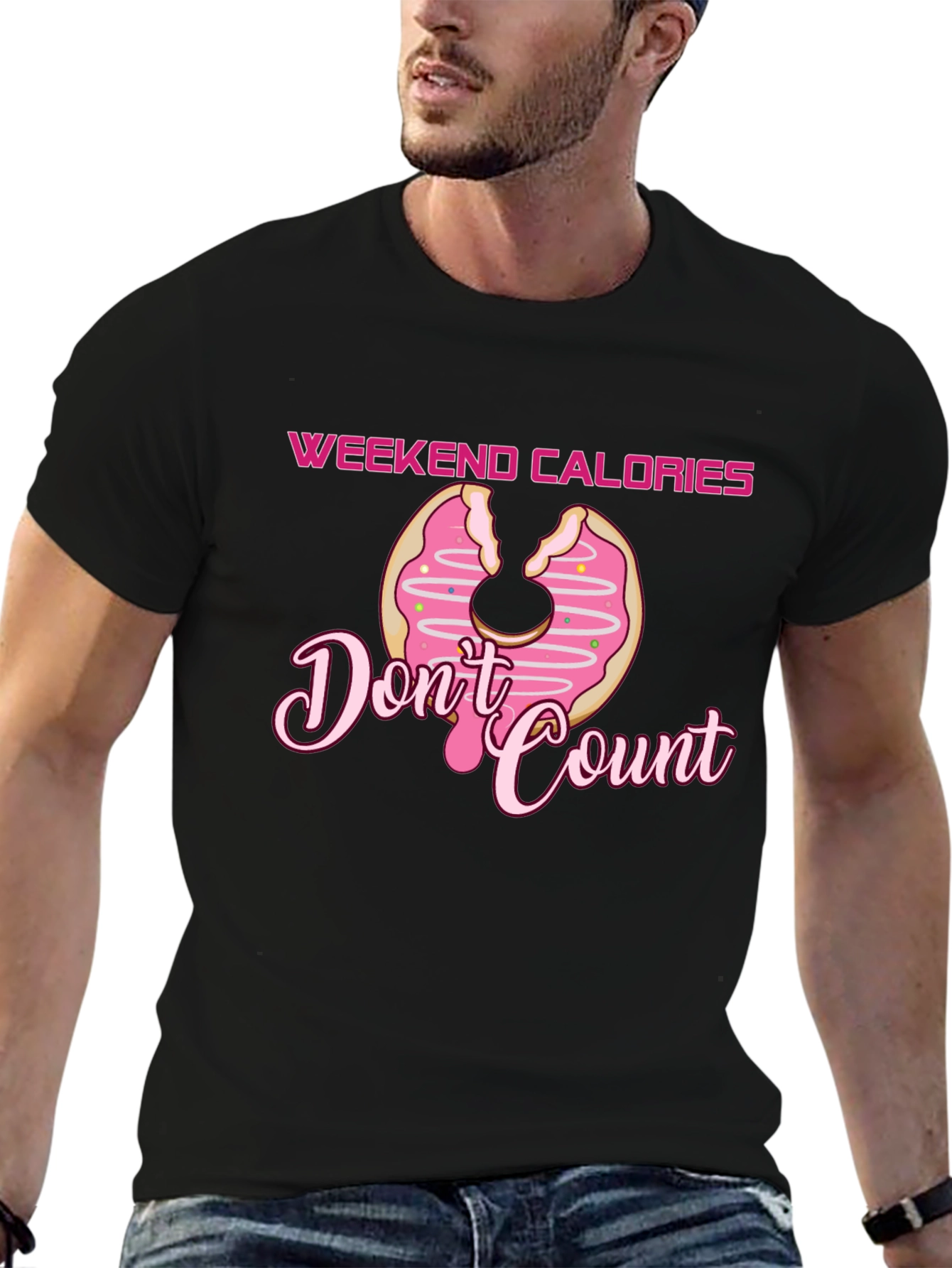 Weekend Calories Donut Graphic T-Shirt
