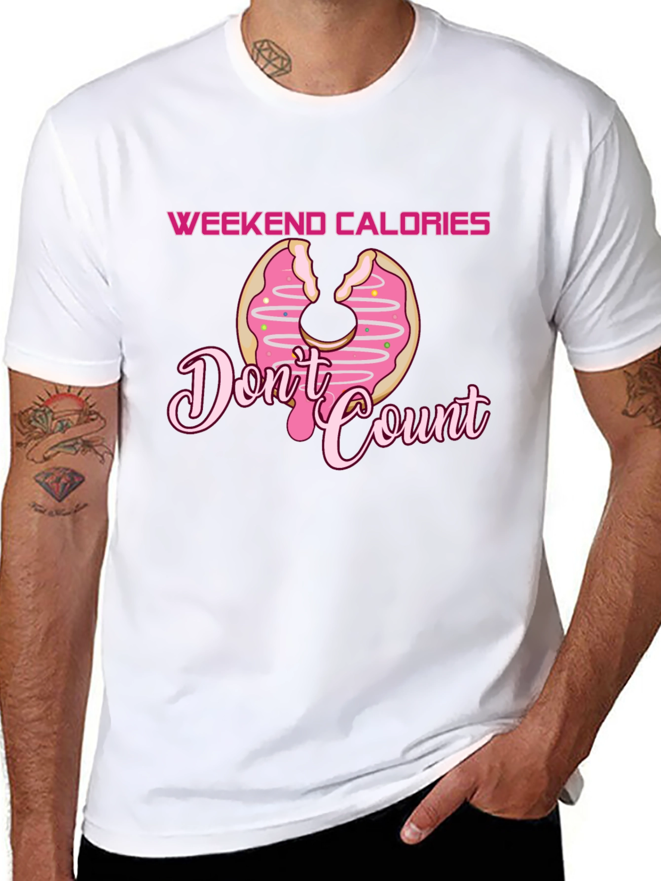Weekend Calories Donut Graphic T-Shirt
