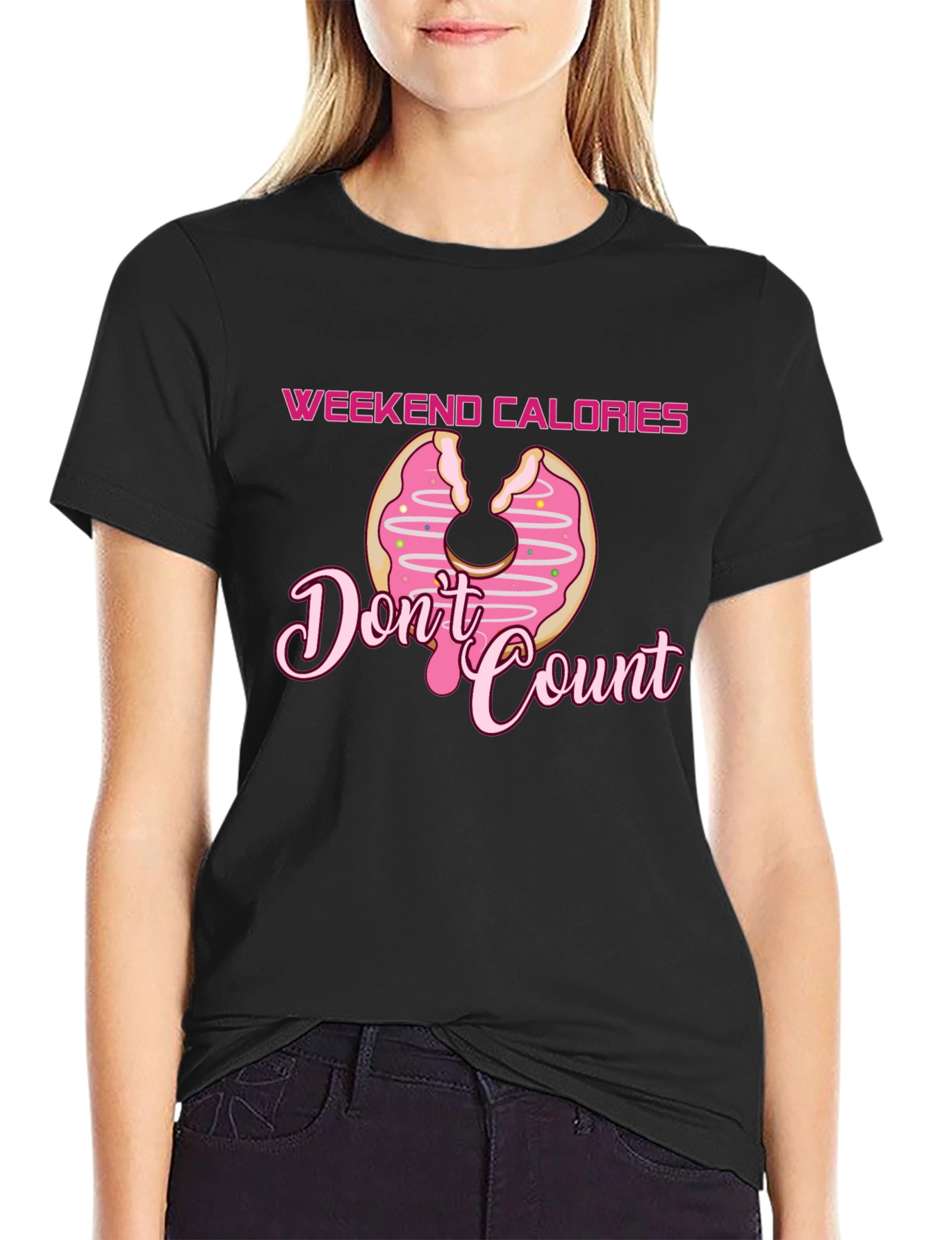 Weekend Calories Donut Graphic T-Shirt