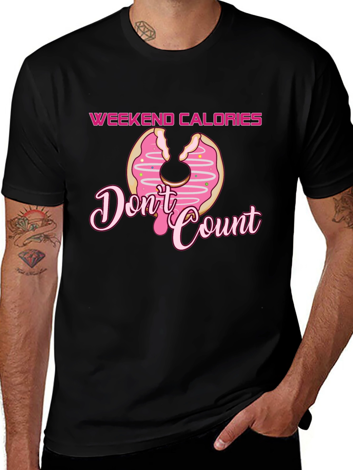Weekend Calories Donut Graphic T-Shirt