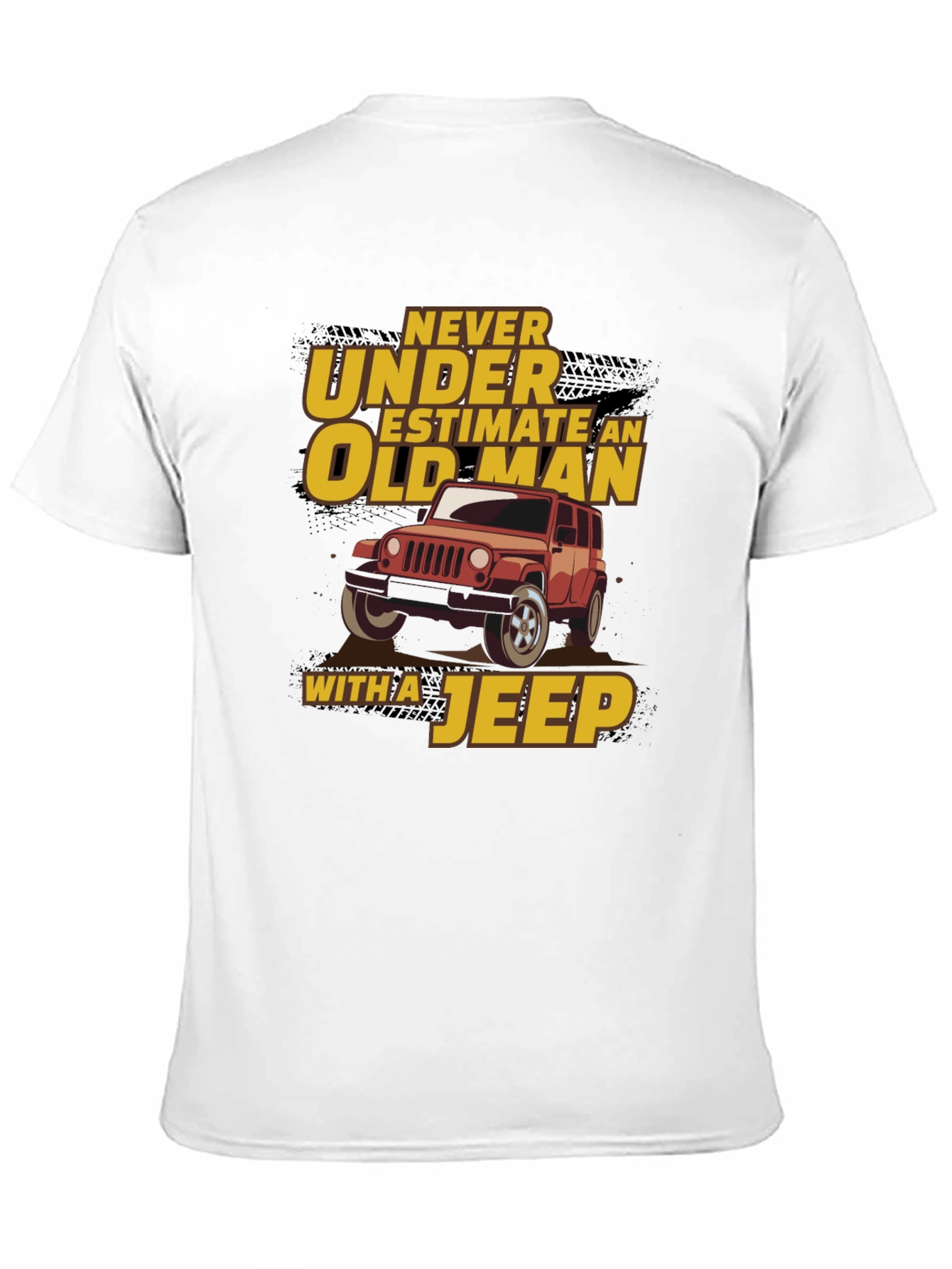 Never Underestimate Old Man Jeep Black T-Shirt