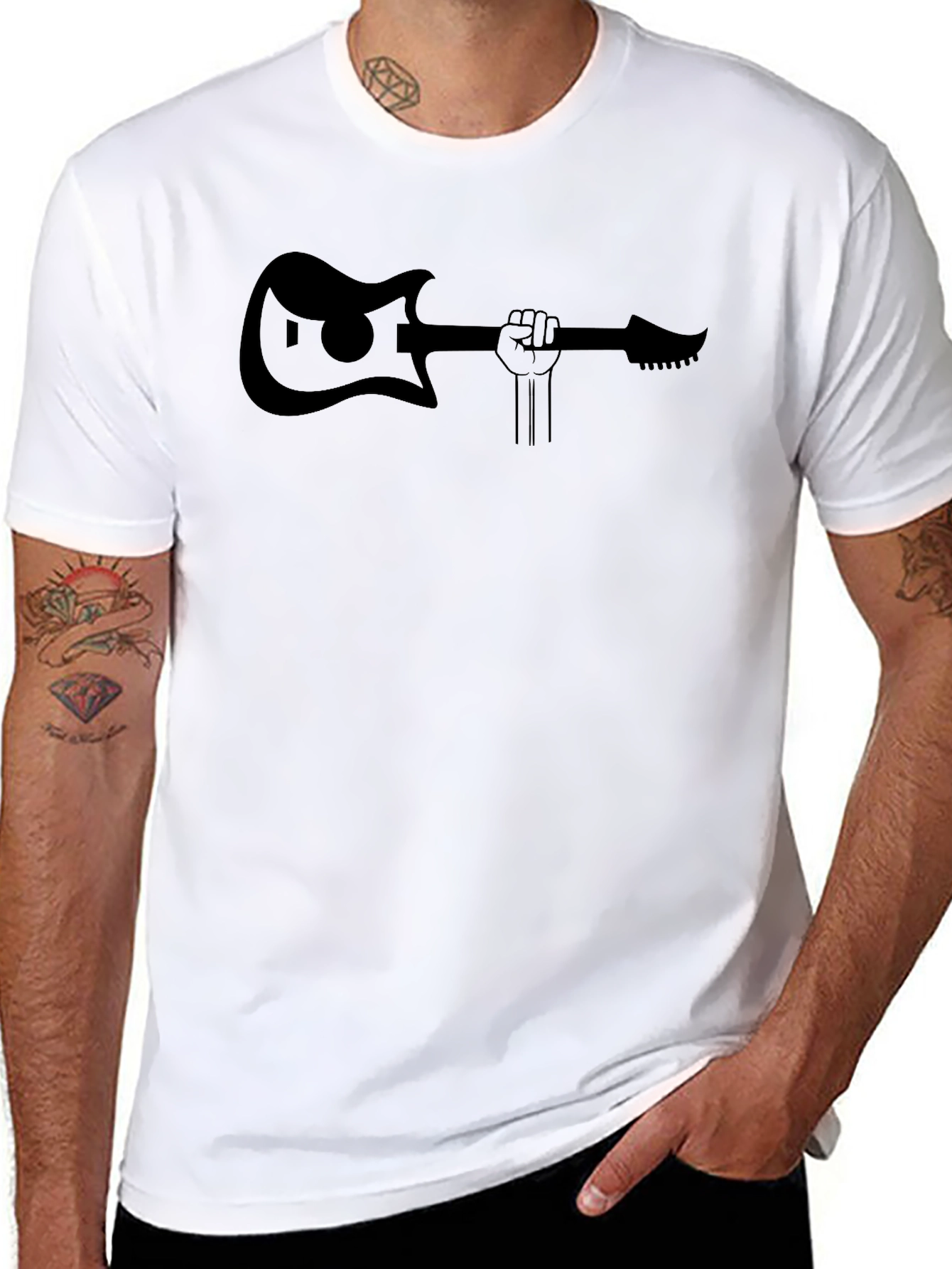 Rock On: Guitar Fist Black T-Shirt