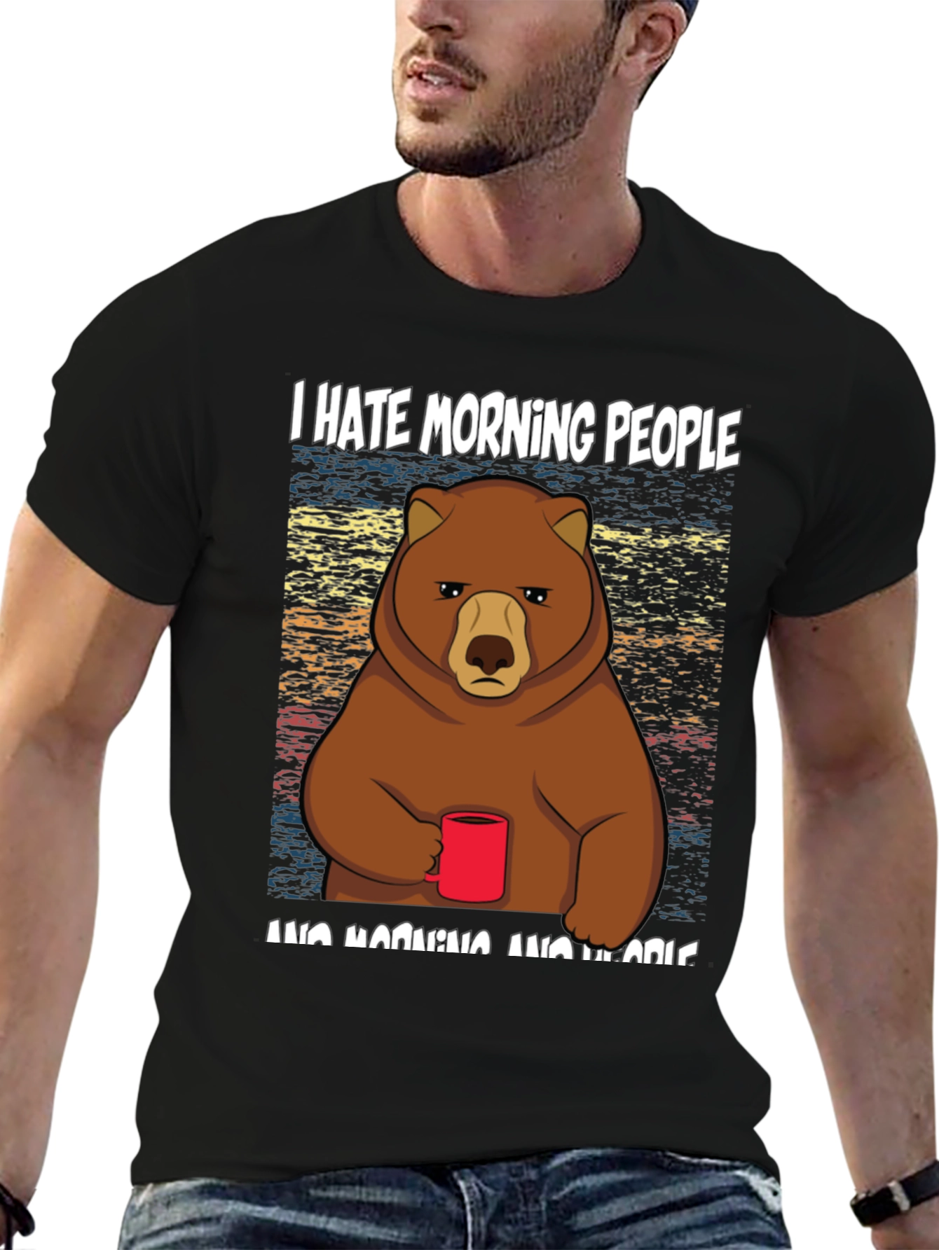 I Hate Morning People Bear T-Shirt