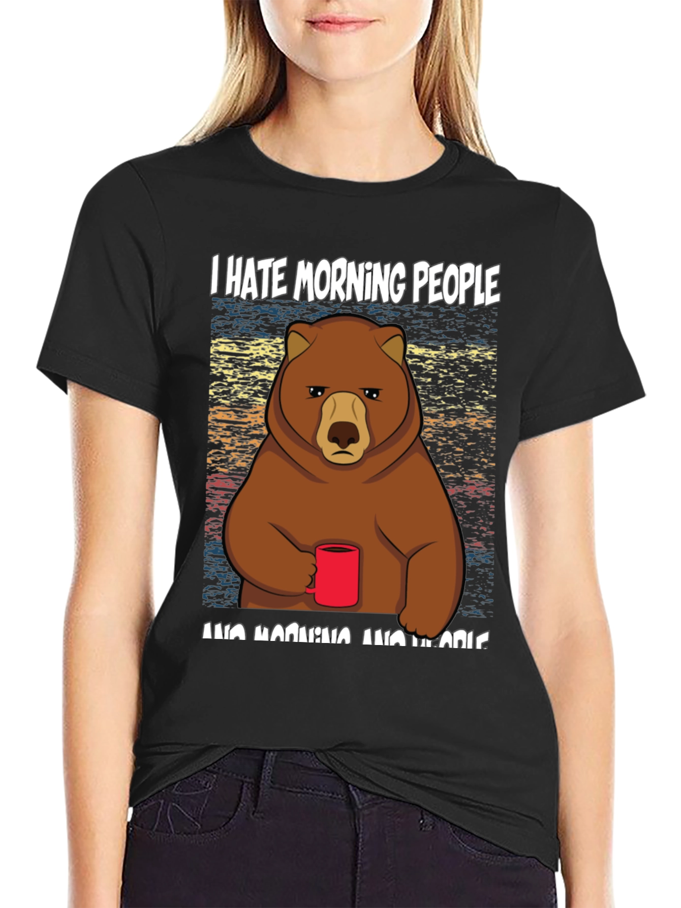 I Hate Morning People Bear T-Shirt