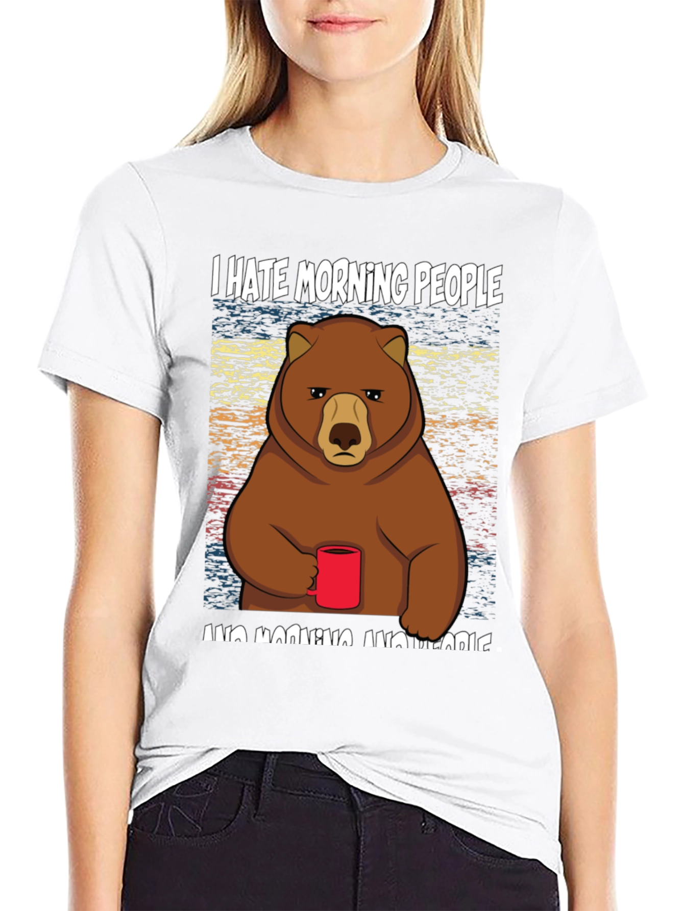 I Hate Morning People Bear T-Shirt