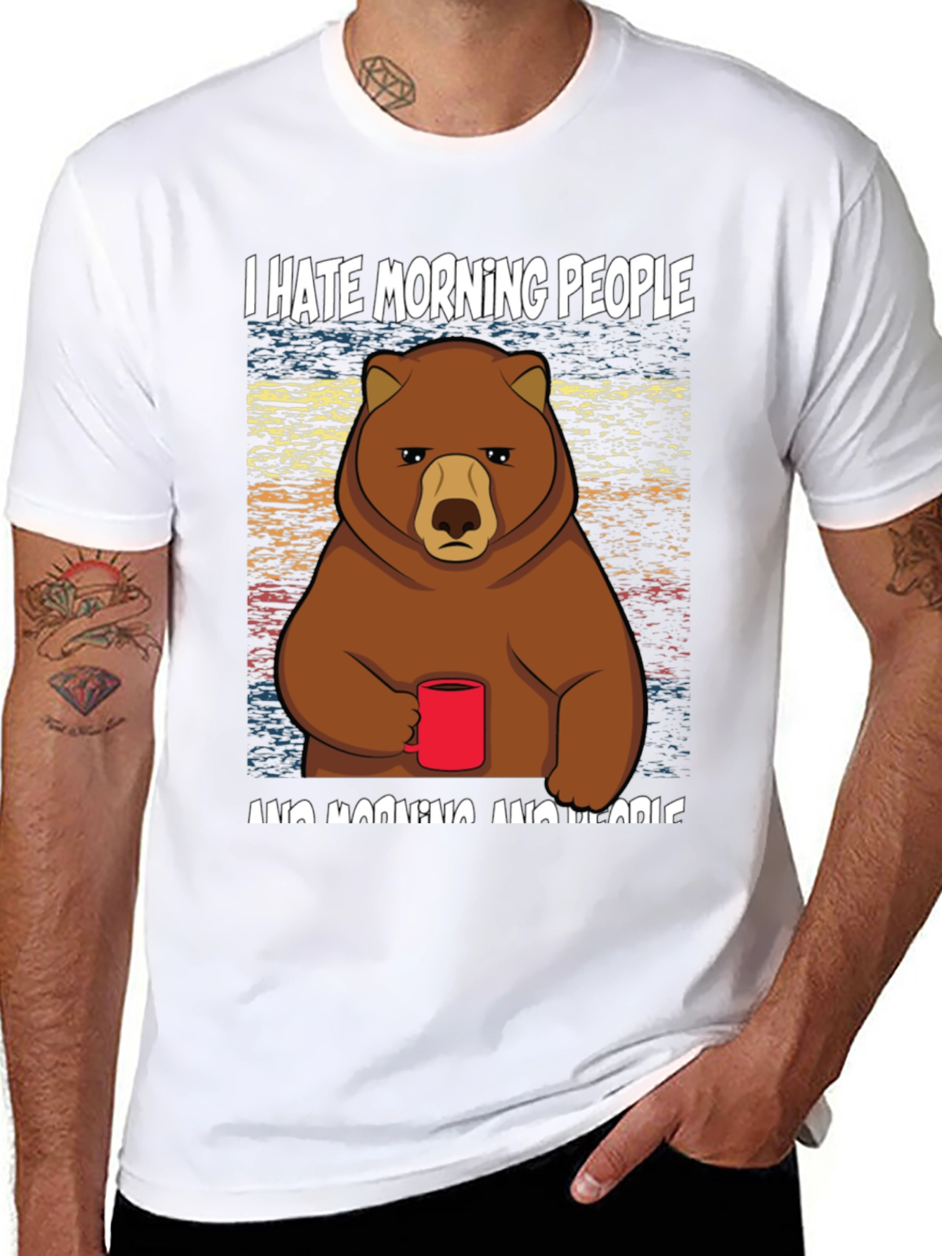I Hate Morning People Bear T-Shirt