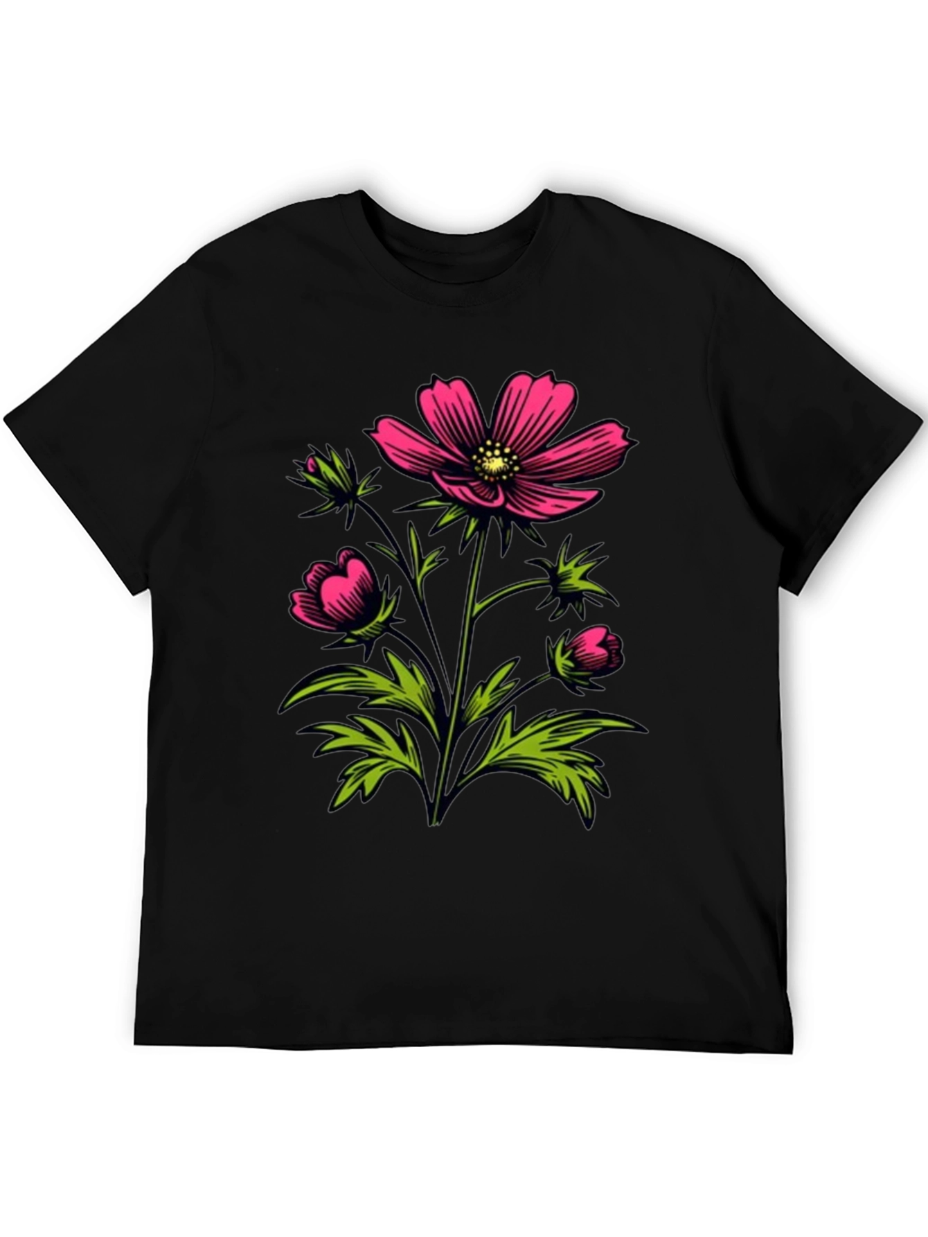 Floral Graphic Tee - Pink Flower Print