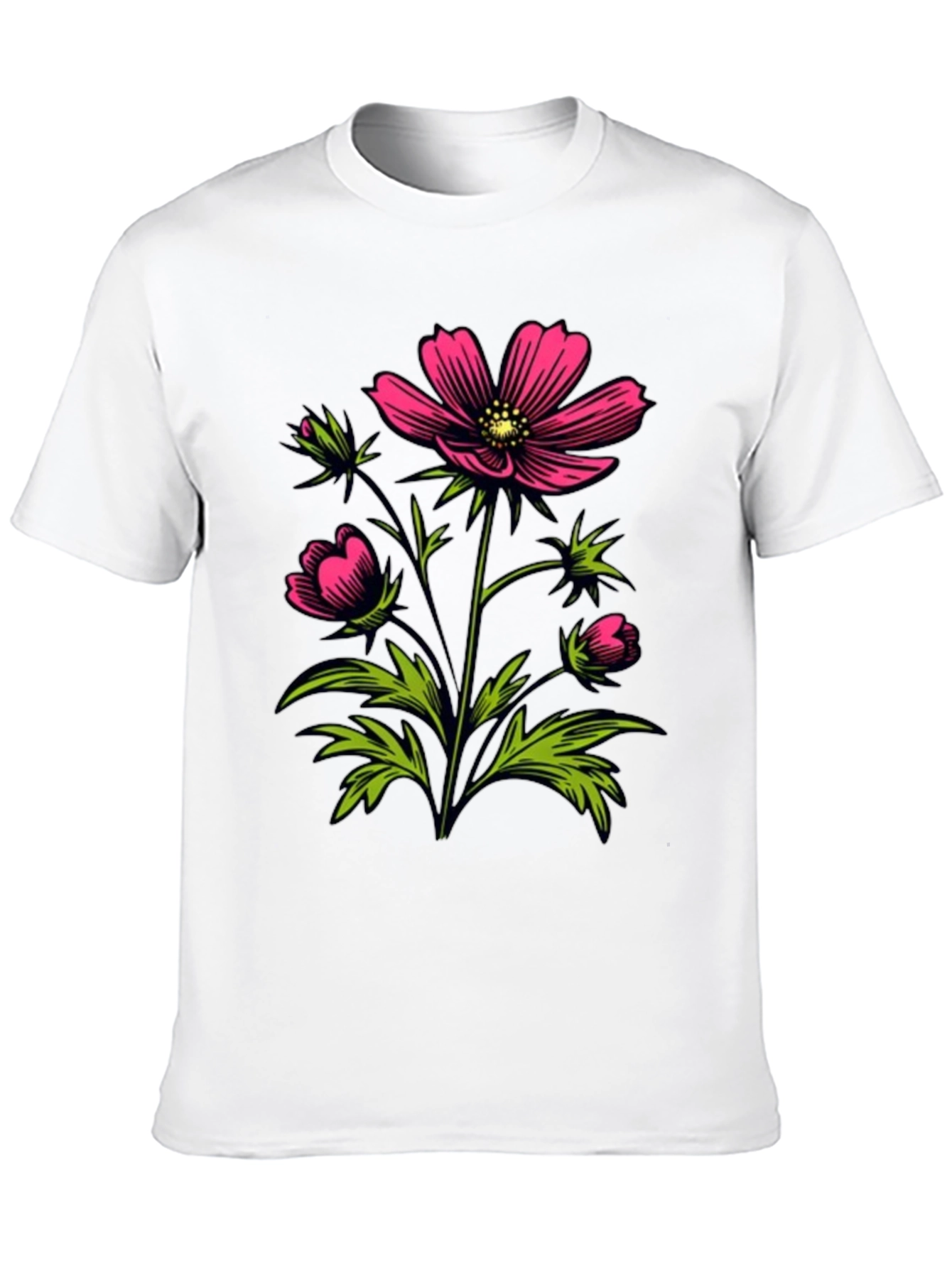 Floral Graphic Tee - Pink Flower Print