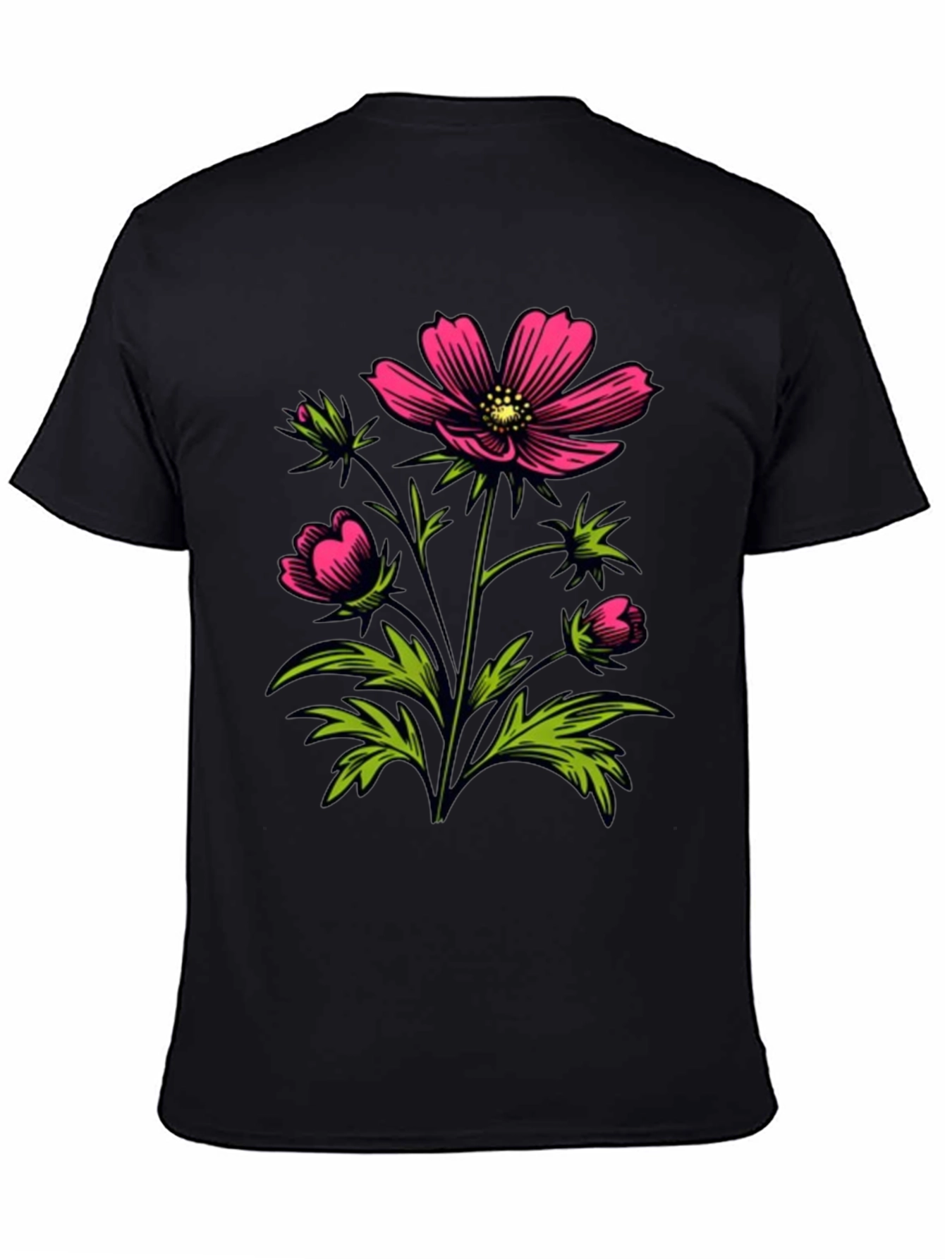 Floral Graphic Tee - Pink Flower Print
